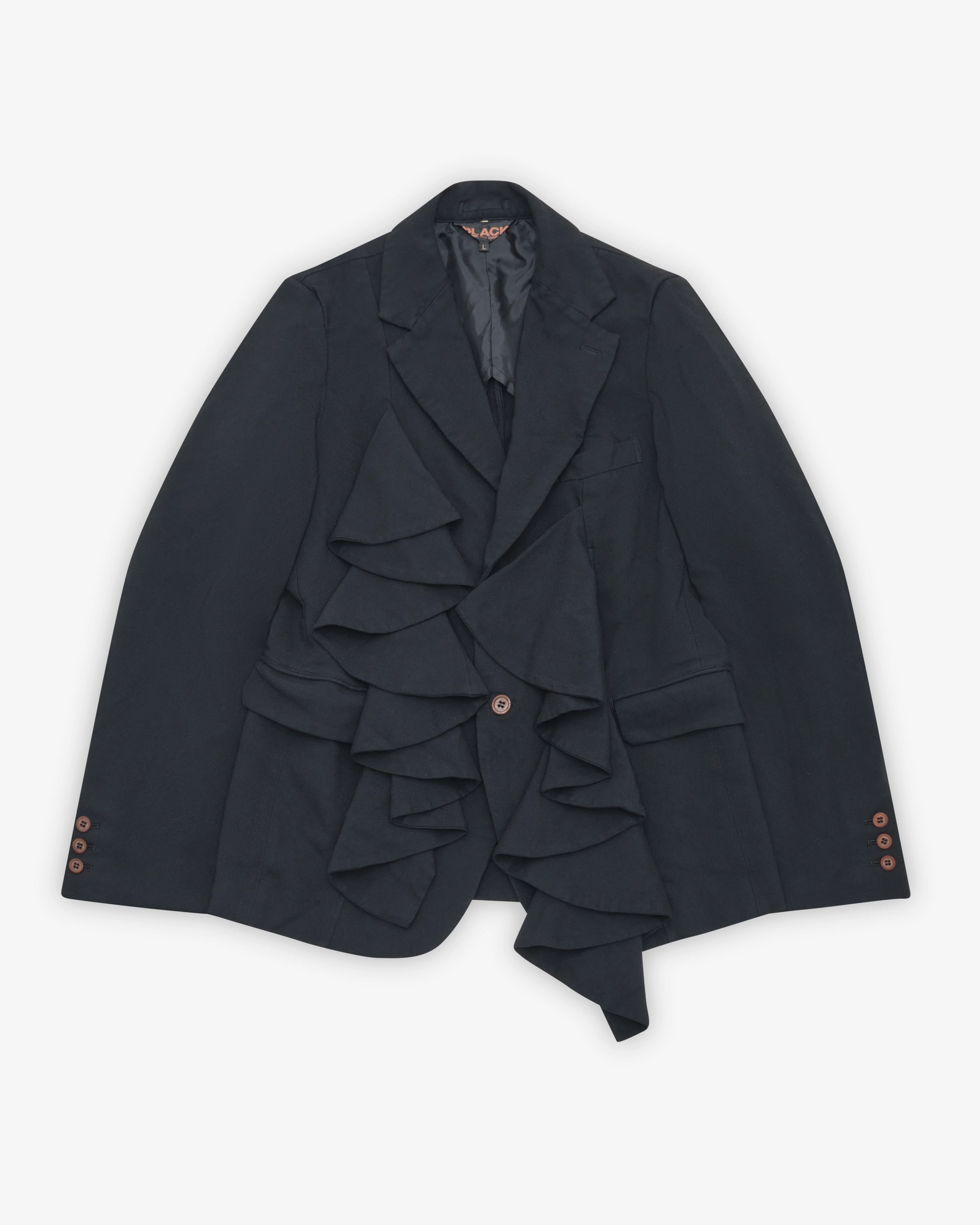 Black Comme des Garçons - Asymmetric Ruffle Jacket - (Black)
