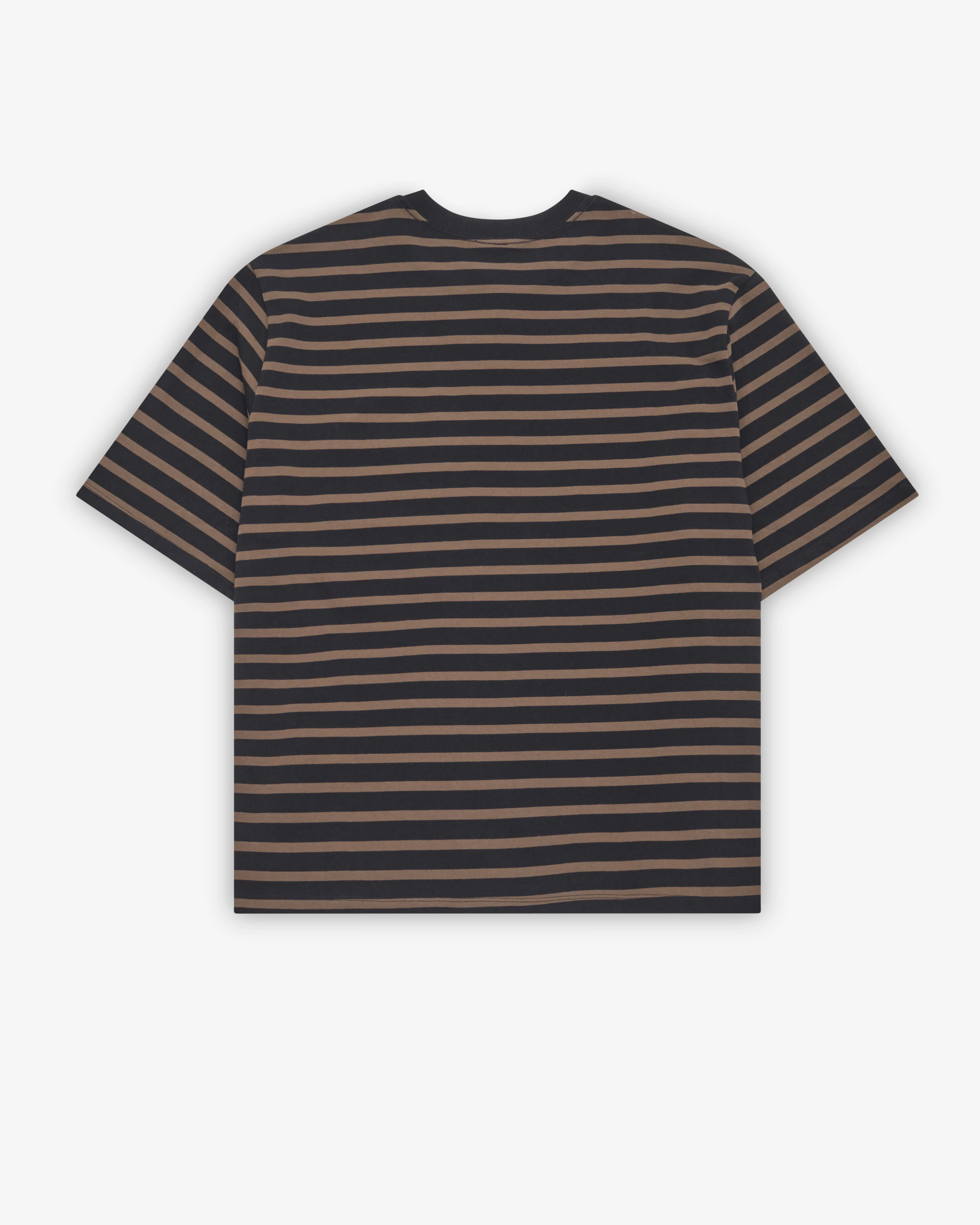 Westfall - Men's Striped Patch T-Shirt - (Black/Brown)
