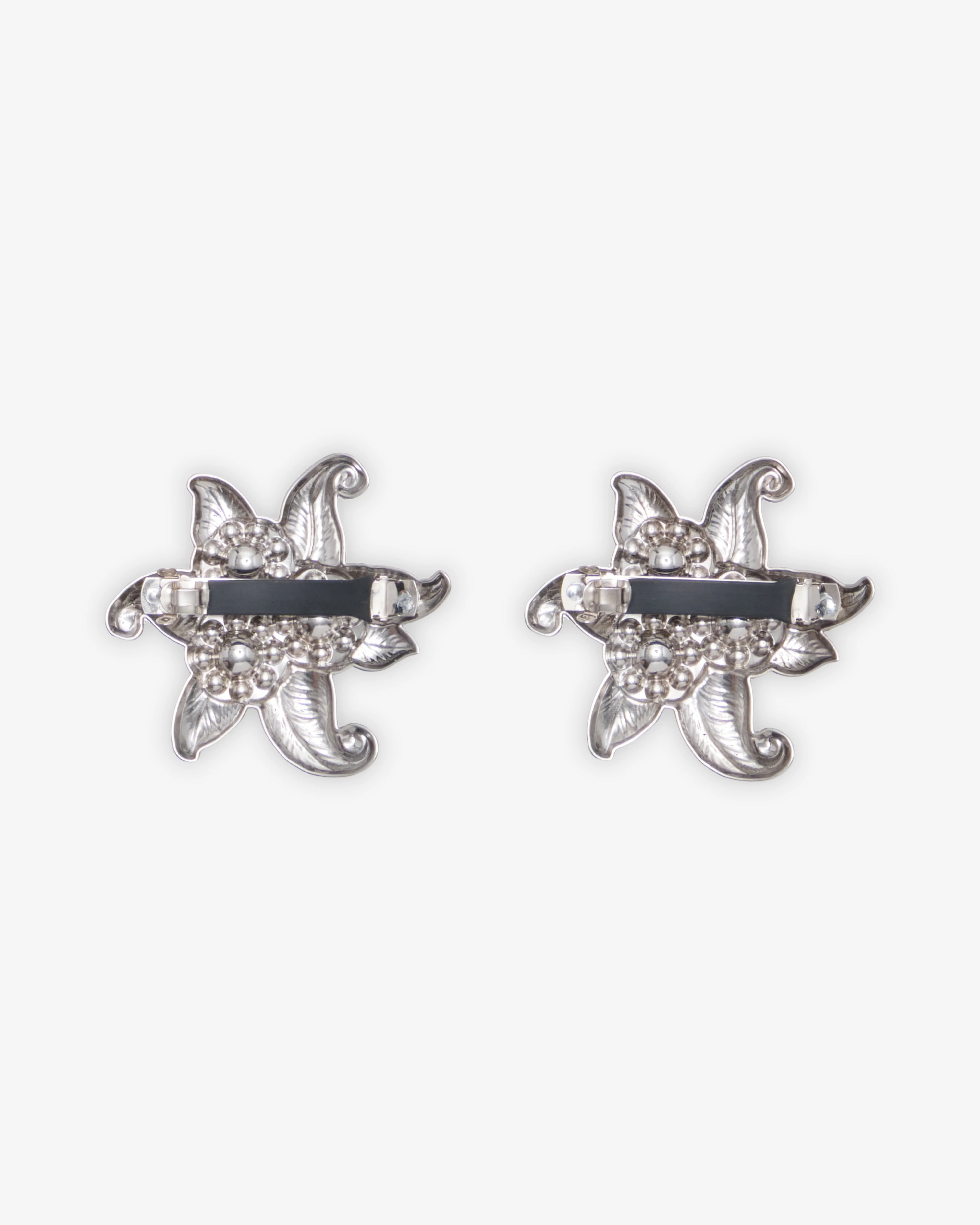 Chopova Lowena - Women's Pair of Barrette Hair Clips - (Silver)