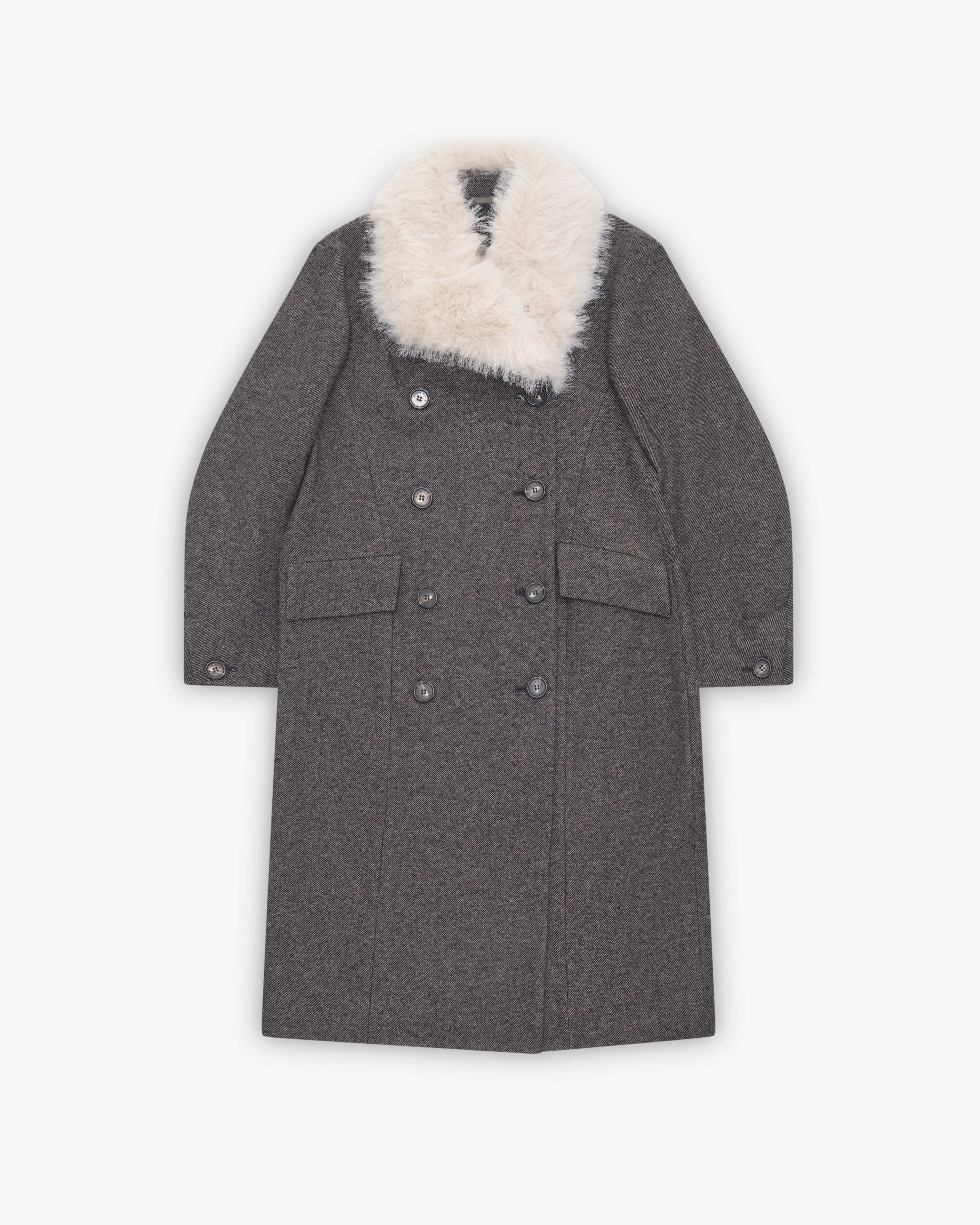 Simone Rocha - Women's Double Breasted Slash Coat - (Charcoal)