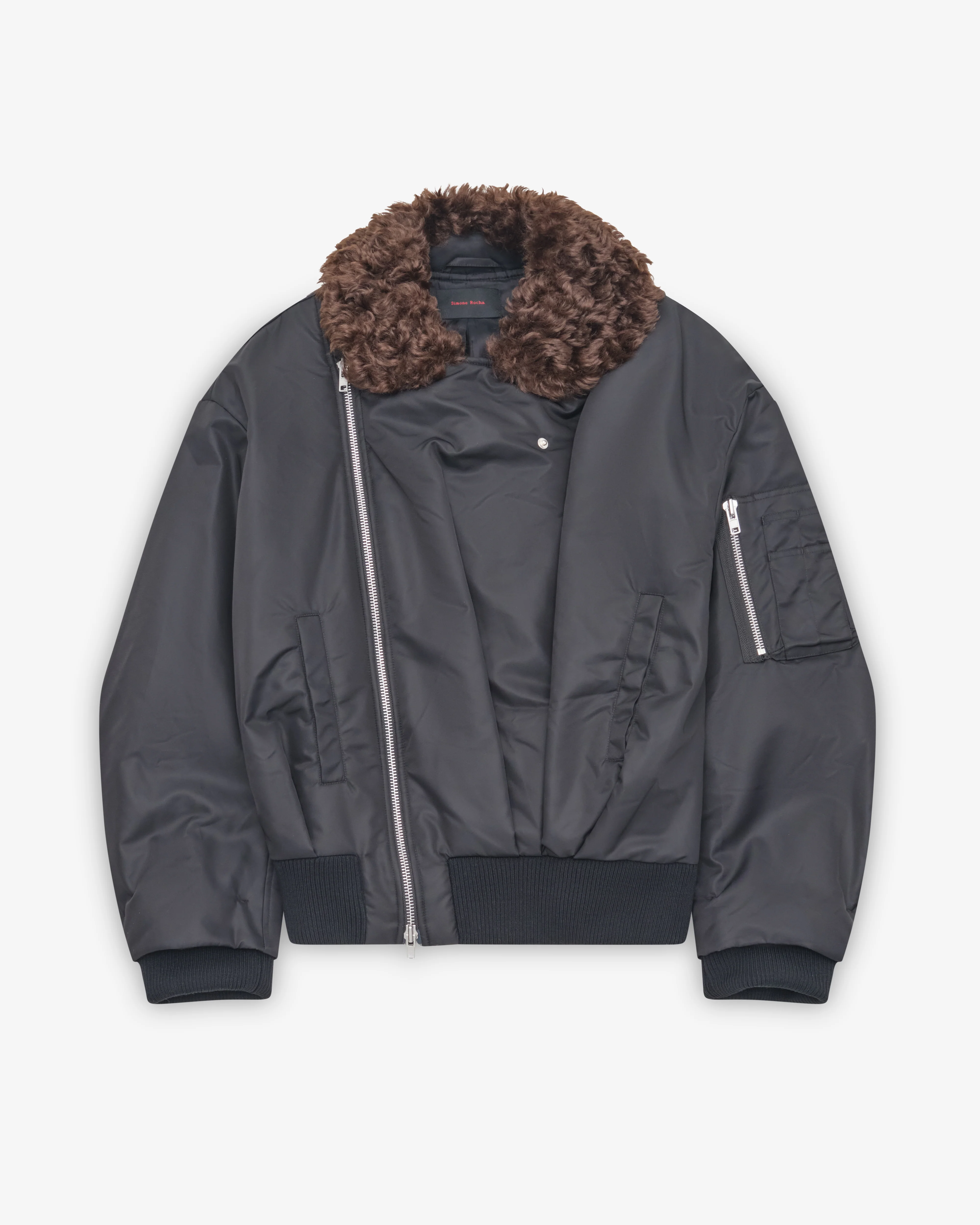 Simone Rocha - Men's Draped Bomber Jacket - (Black/Brown)
