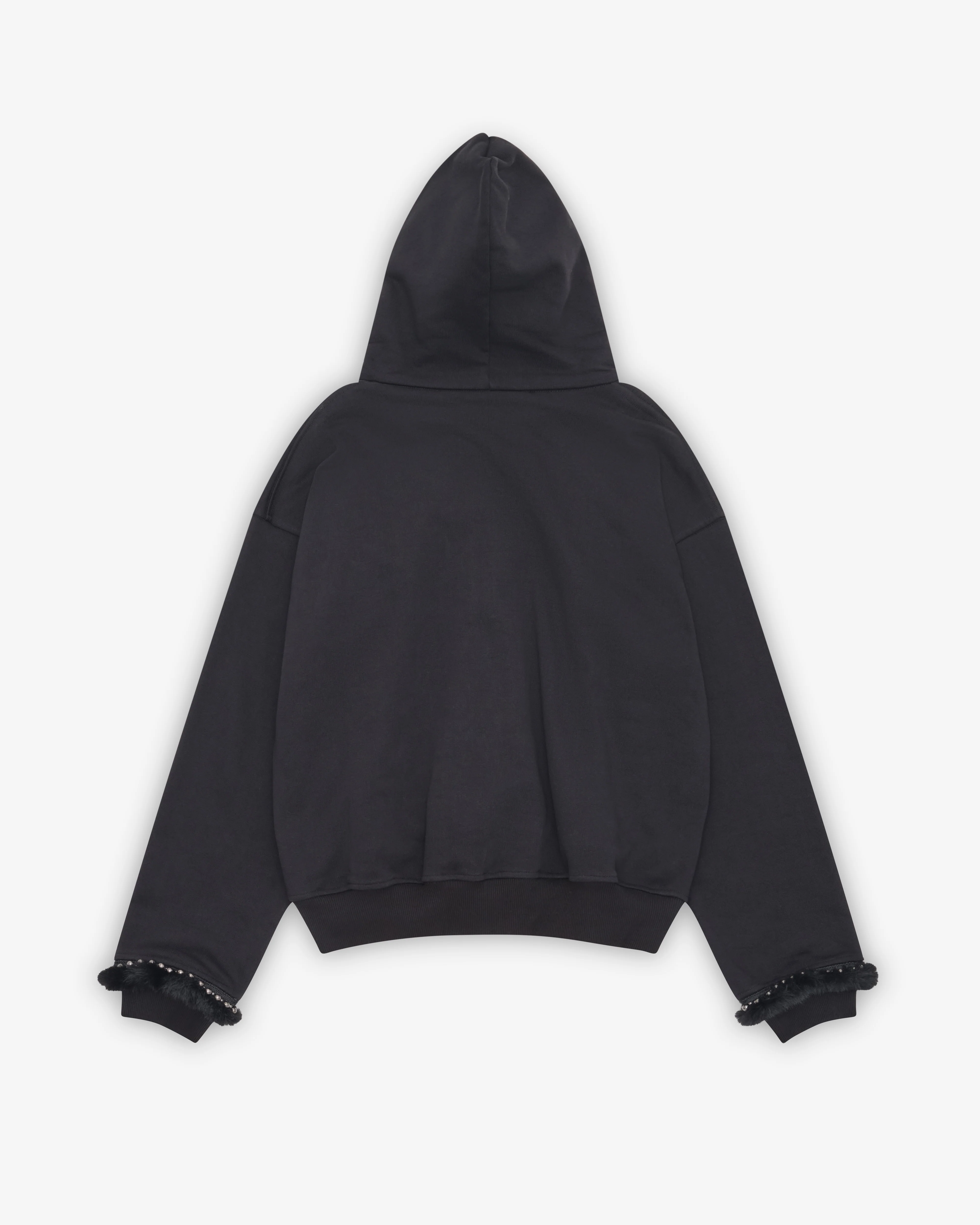 Chopova Lowena - Women's Black Fuzzy Pearl Zip Hoodie - (Black)