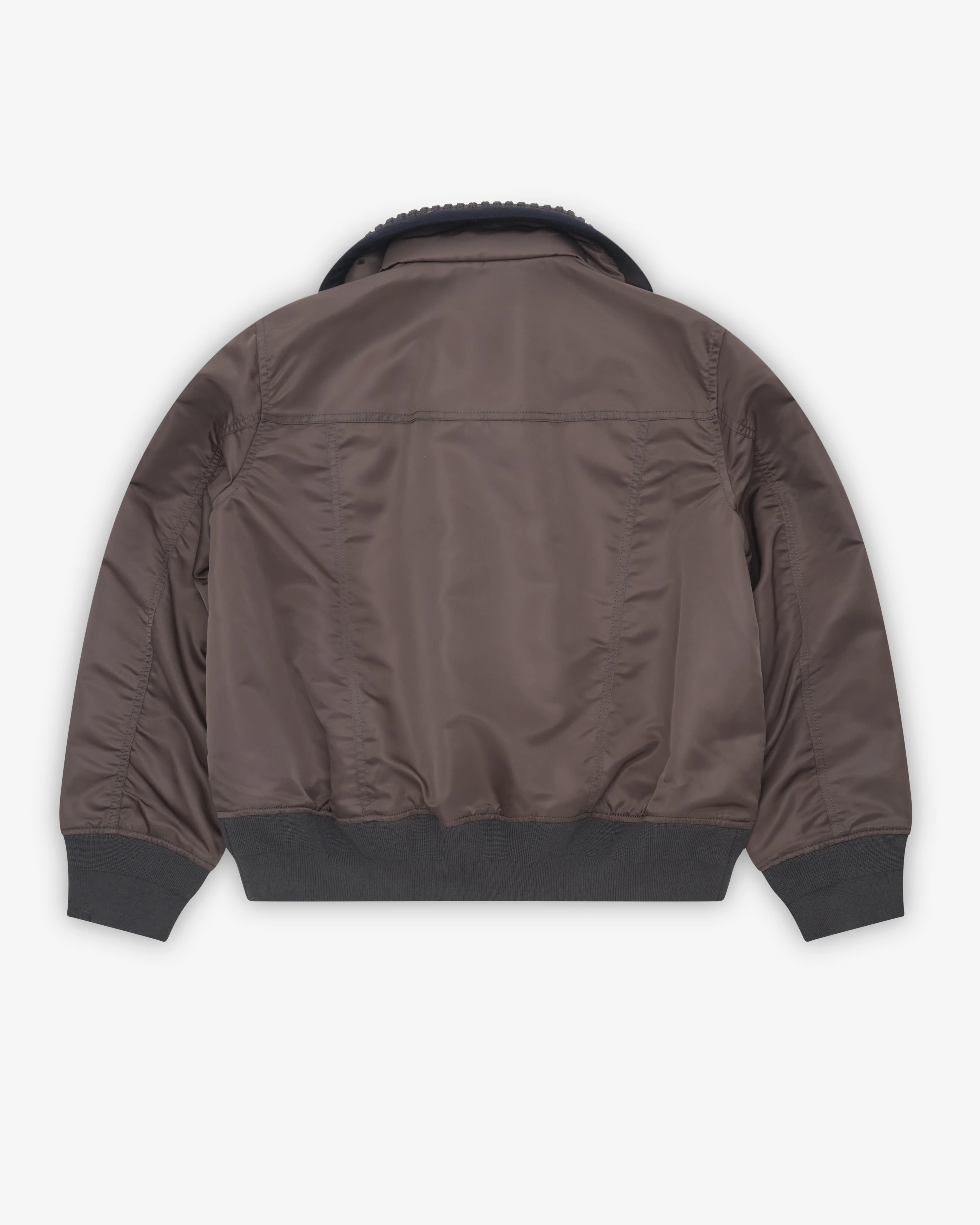 Sacai - Women's Nylon Twill Wool Melton Blouson - (Dark Khaki)