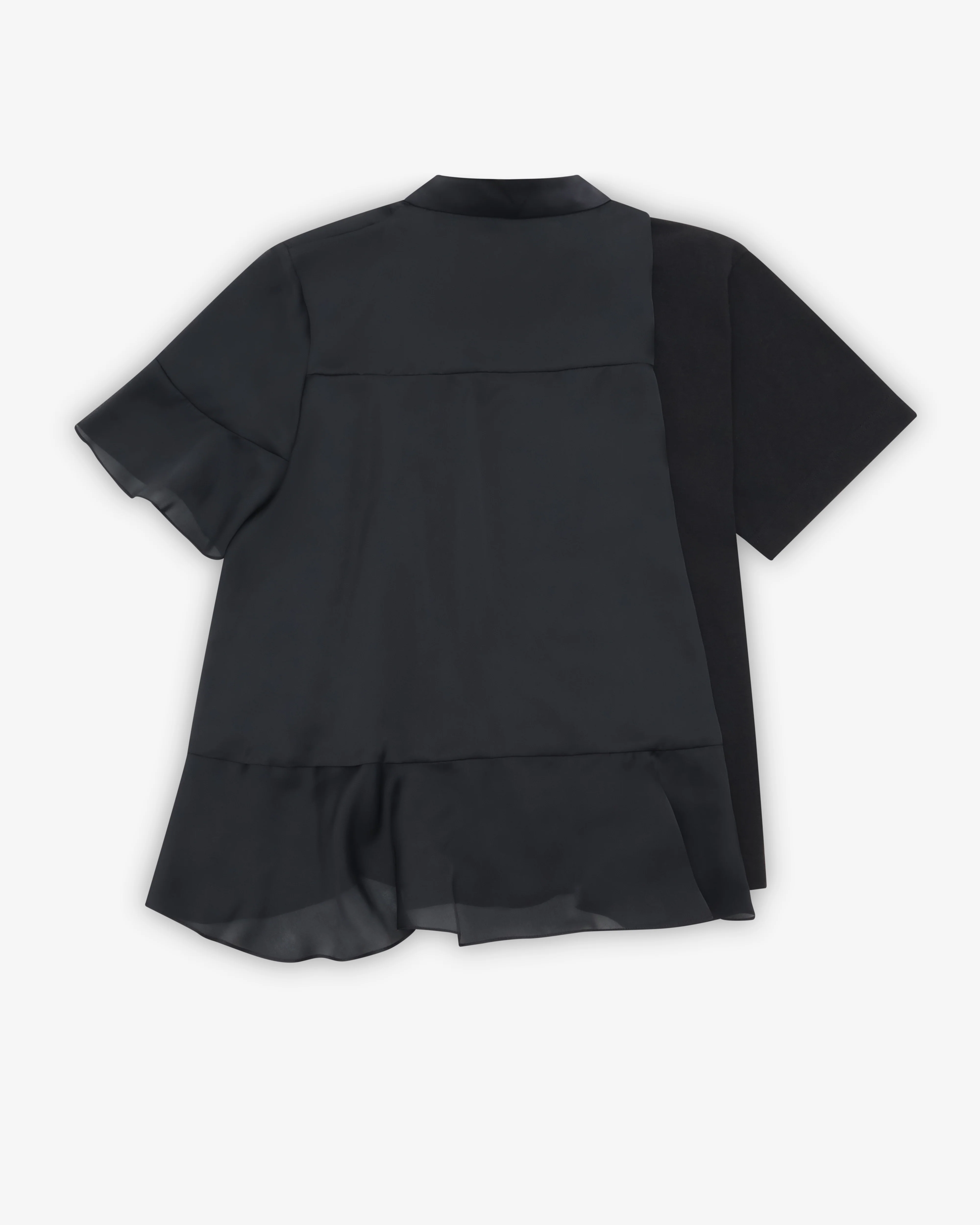Sacai - Women's Satin X Cotton Jersey T-Shirt - (Black)