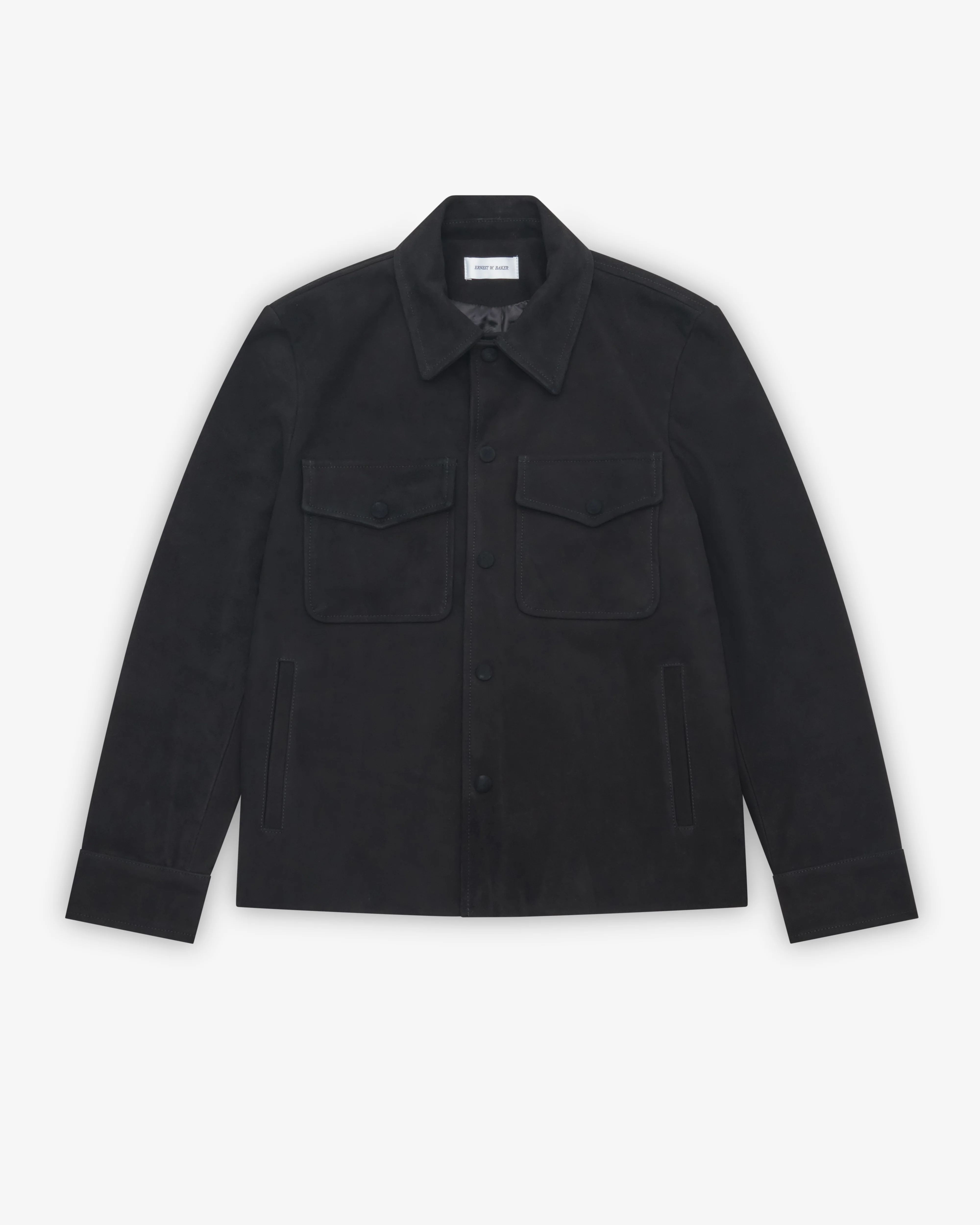 Ernest W. Baker - Men's Suede Overshirt - (Black)
