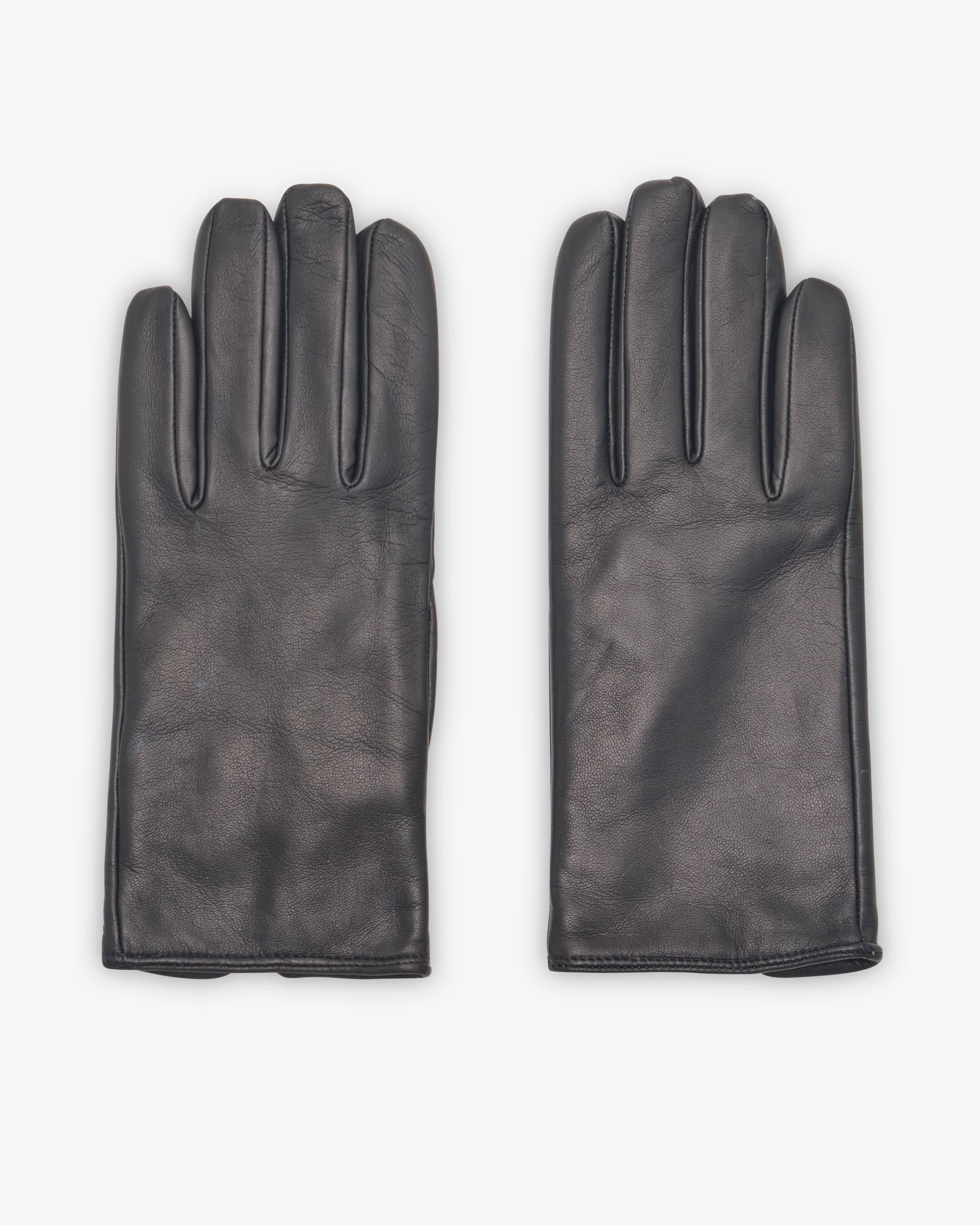 Ernest W. Baker - Men's Cashmere Lined Leather Gloves - (Black)
