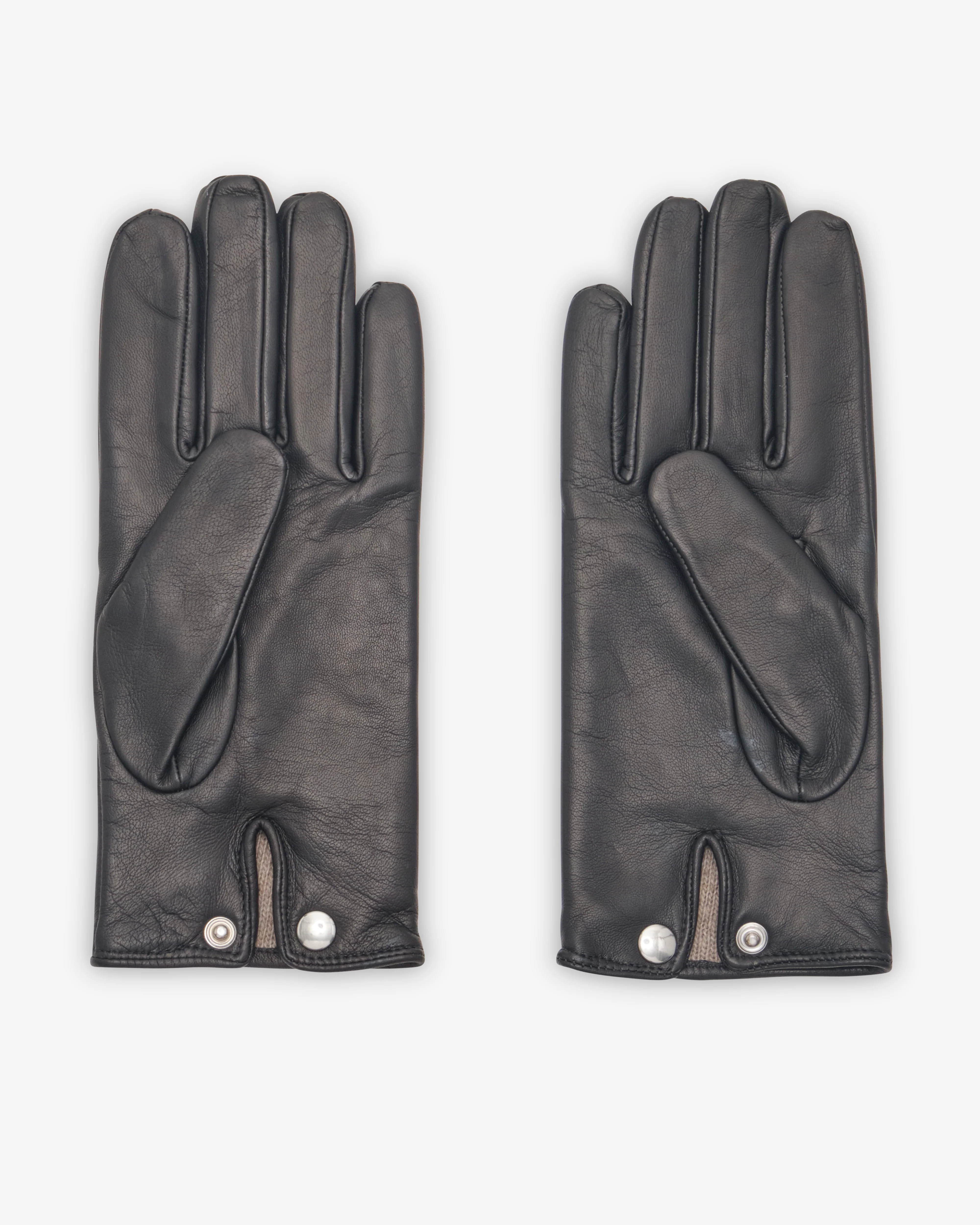 Ernest W. Baker - Men's Cashmere Lined Leather Gloves - (Black)