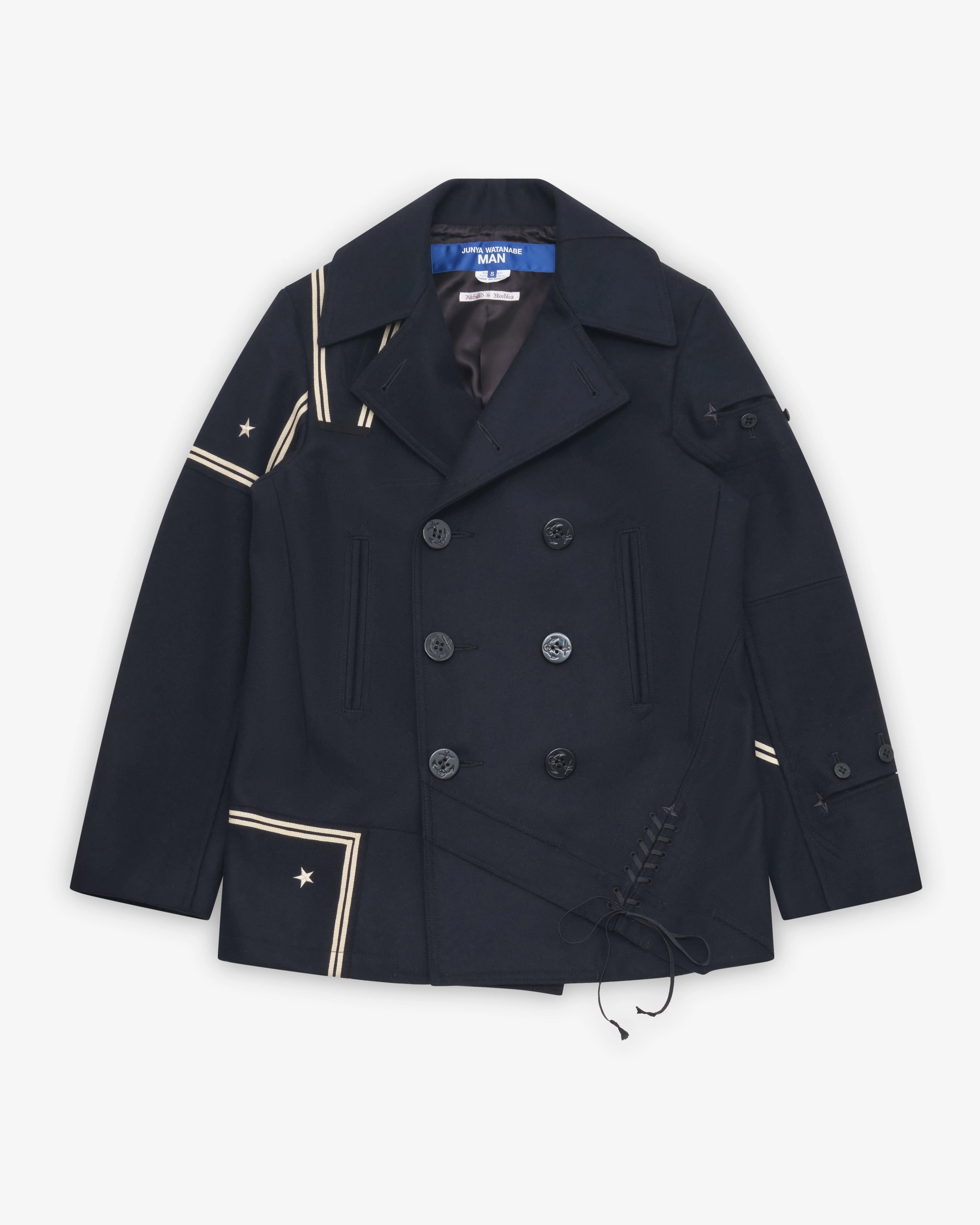 Junya Watanabe MAN - Men's Needles Double Breasted Sailor Coat - (Navy)
