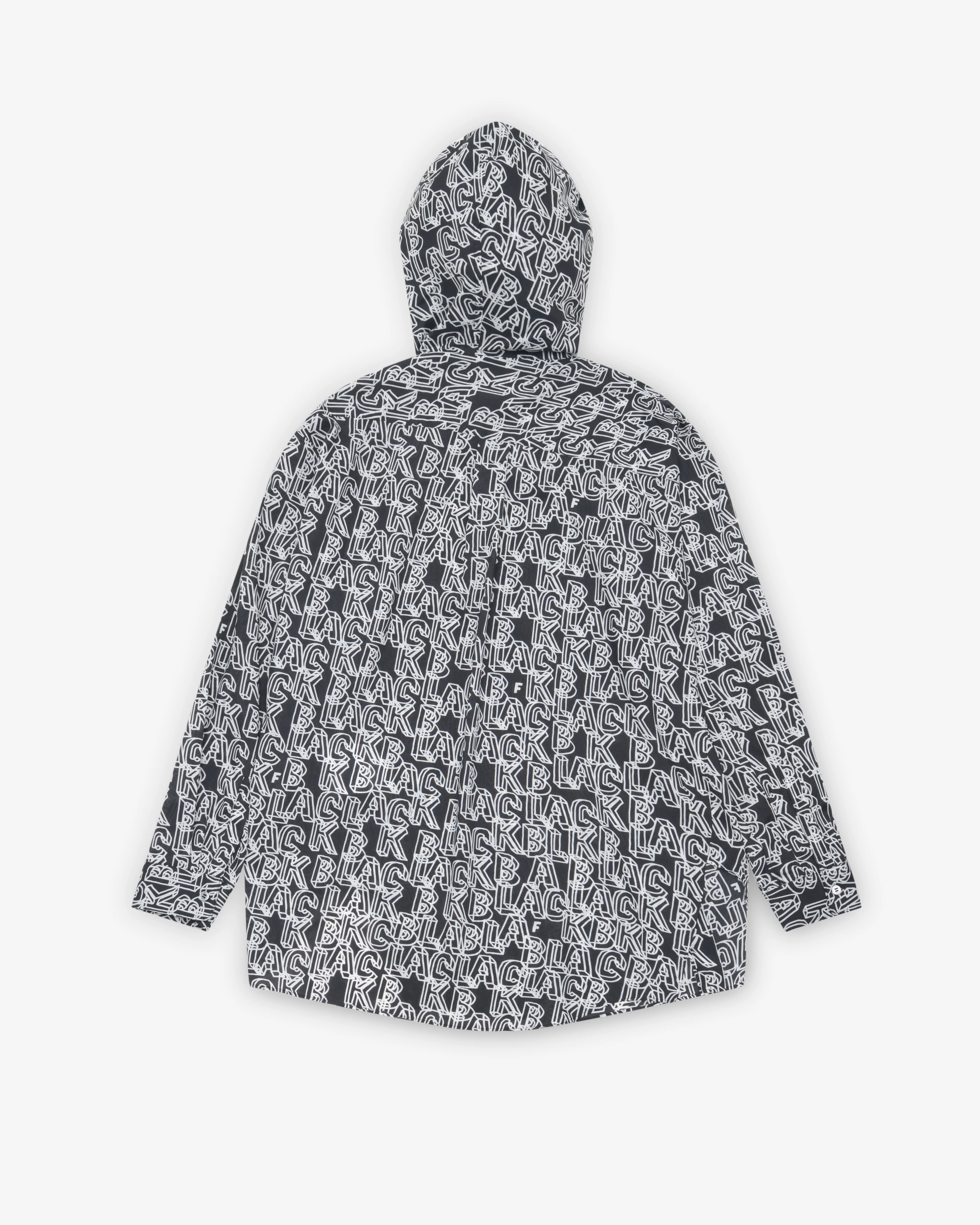 Black Comme des Garçons - All-Over Logo Hoodie - (Black/White)