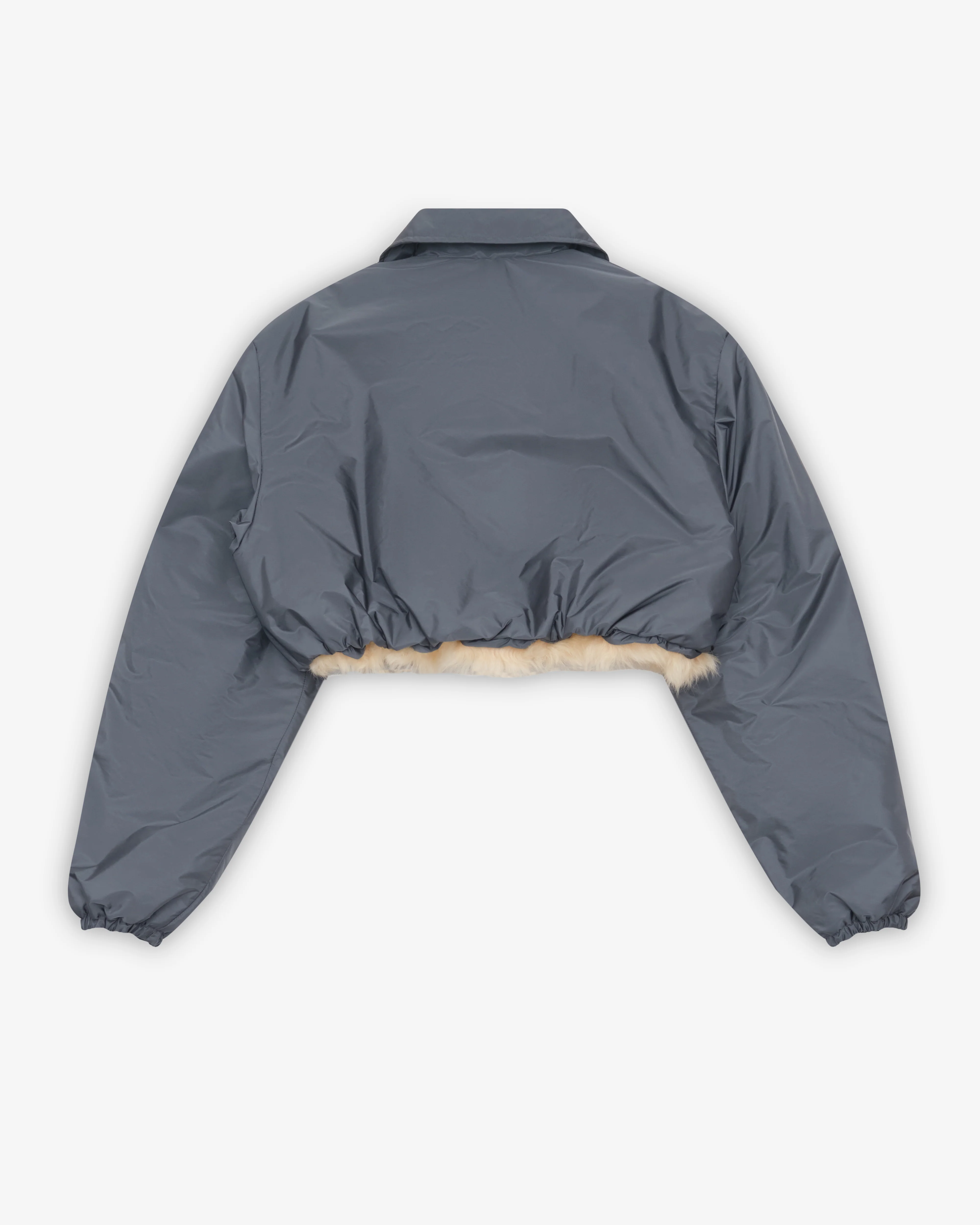 Miu Miu - Women's Technical Fabric and Shearling Blouson Jacket - (Hematite)