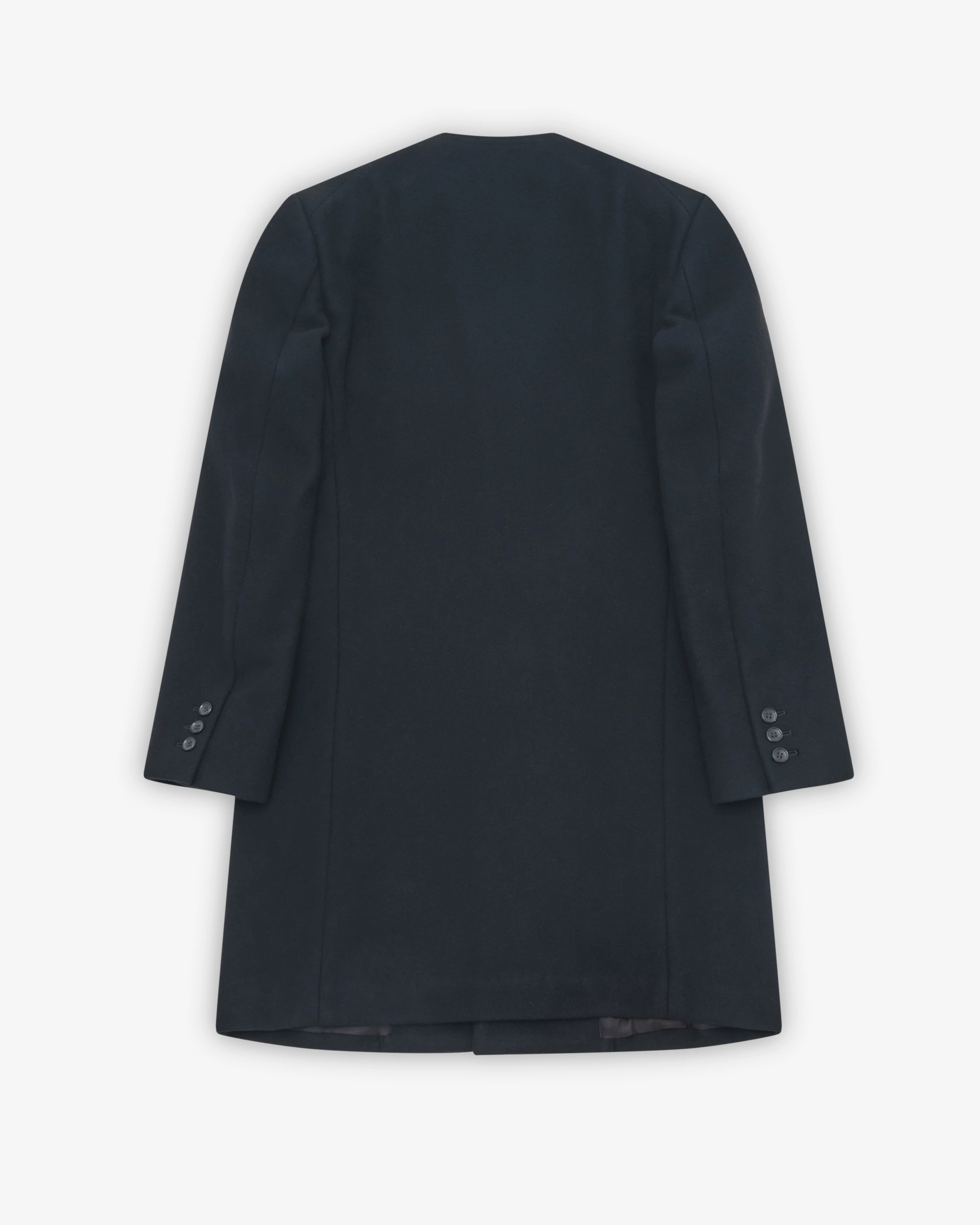 Black Comme des Garçons - Collarless Overcoat - (Black)