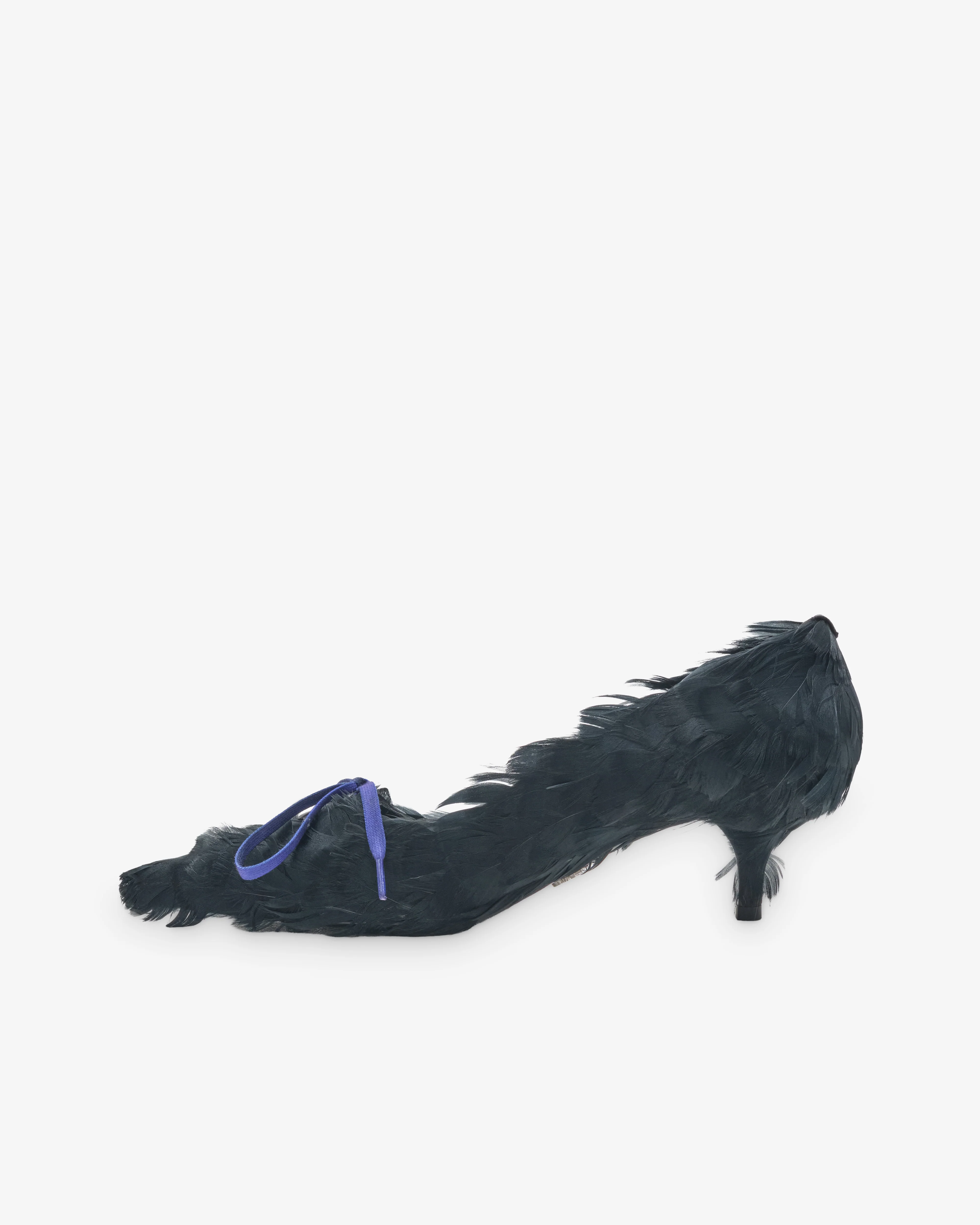 Prada - Women's Feather-Embellished Satin Pumps - (Black)