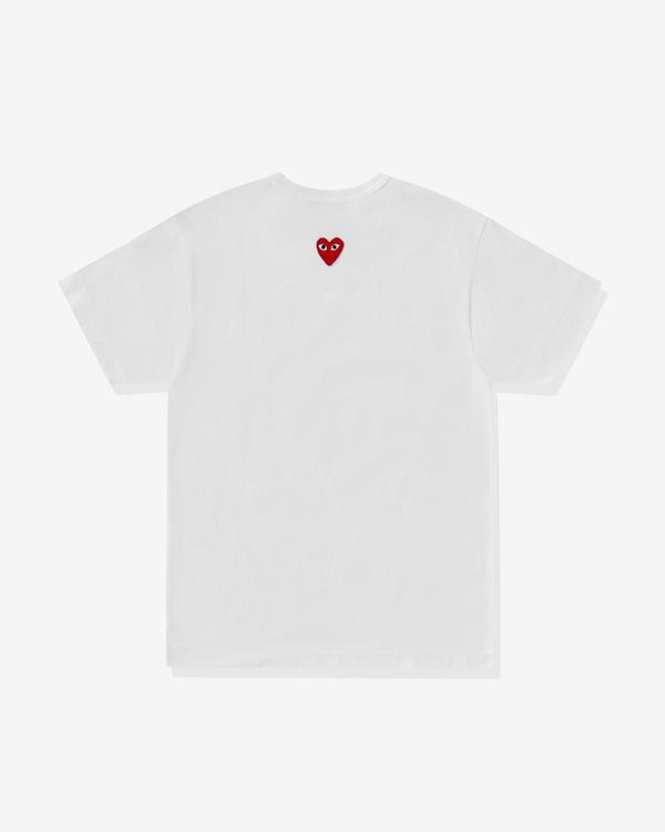 Play - Unisex Back Red Heart T-Shirt - (White)