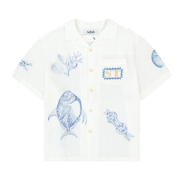 Adish - Men
s Small Talk Short Sleeve Shirt - (White)