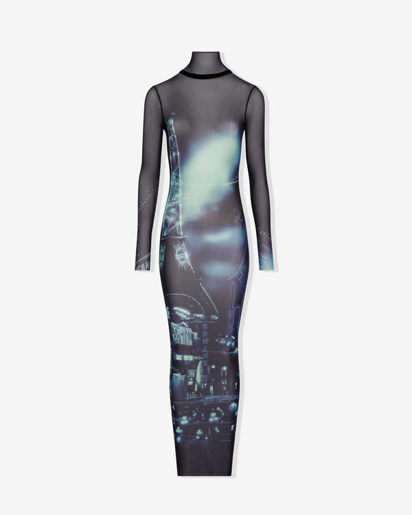 Jean Paul Gaultier - Women
s Turtleneck Mesh Long Dress - (Navy)