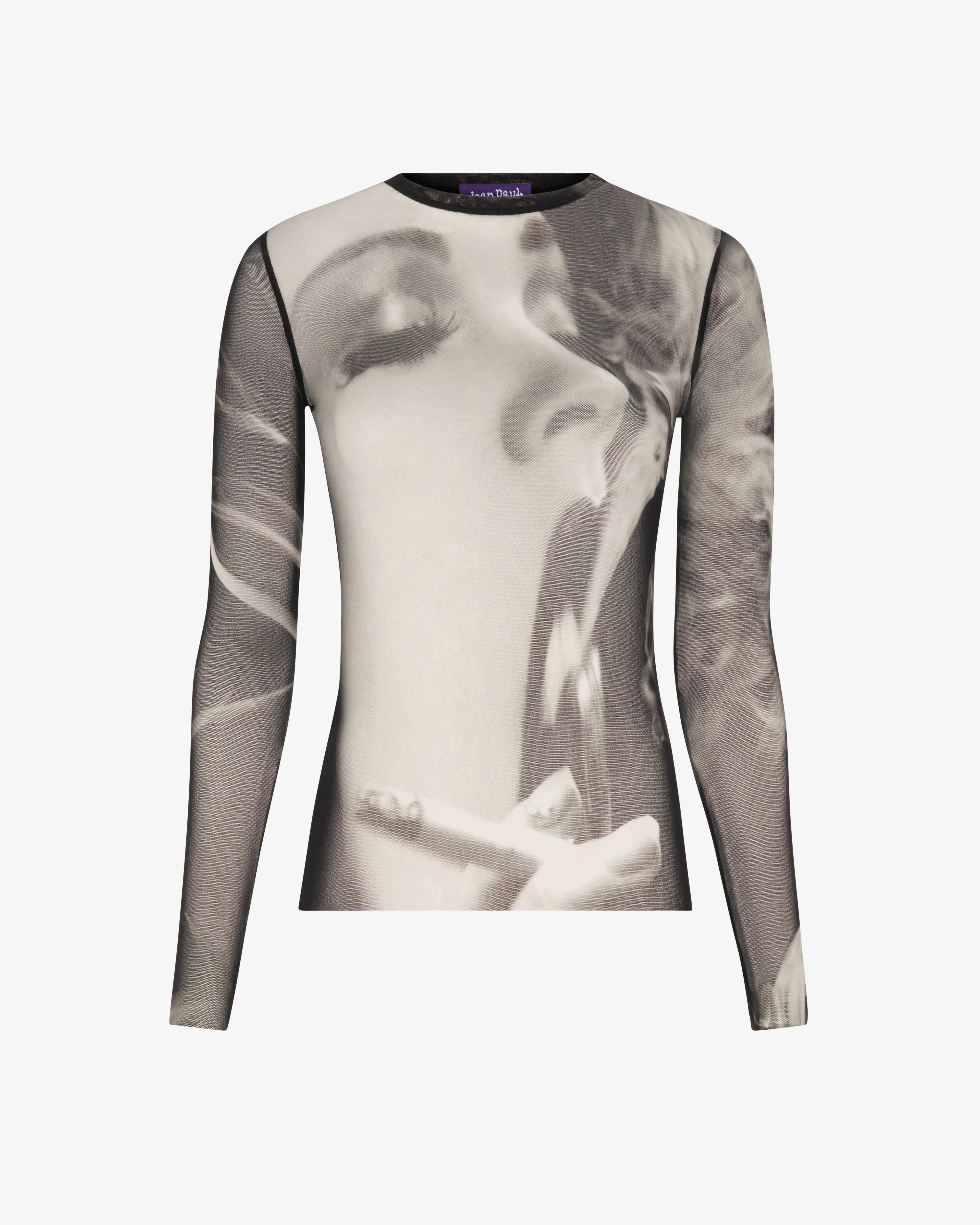 Jean Paul Gaultier - Women's Mesh Long Sleeve Top - (Black/Grey)
