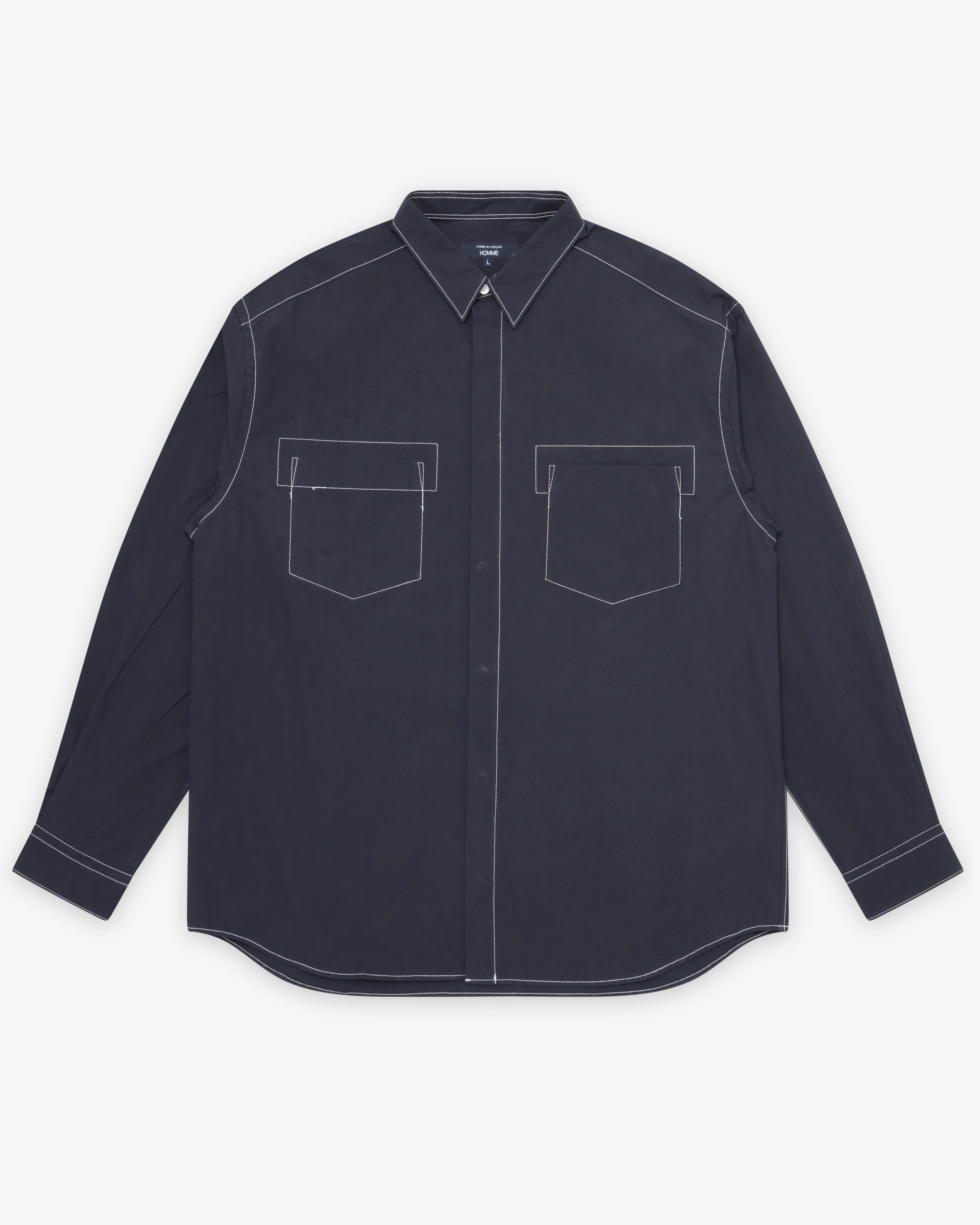 CDG Homme - Men's Contrast Seams Shirt - (Navy)