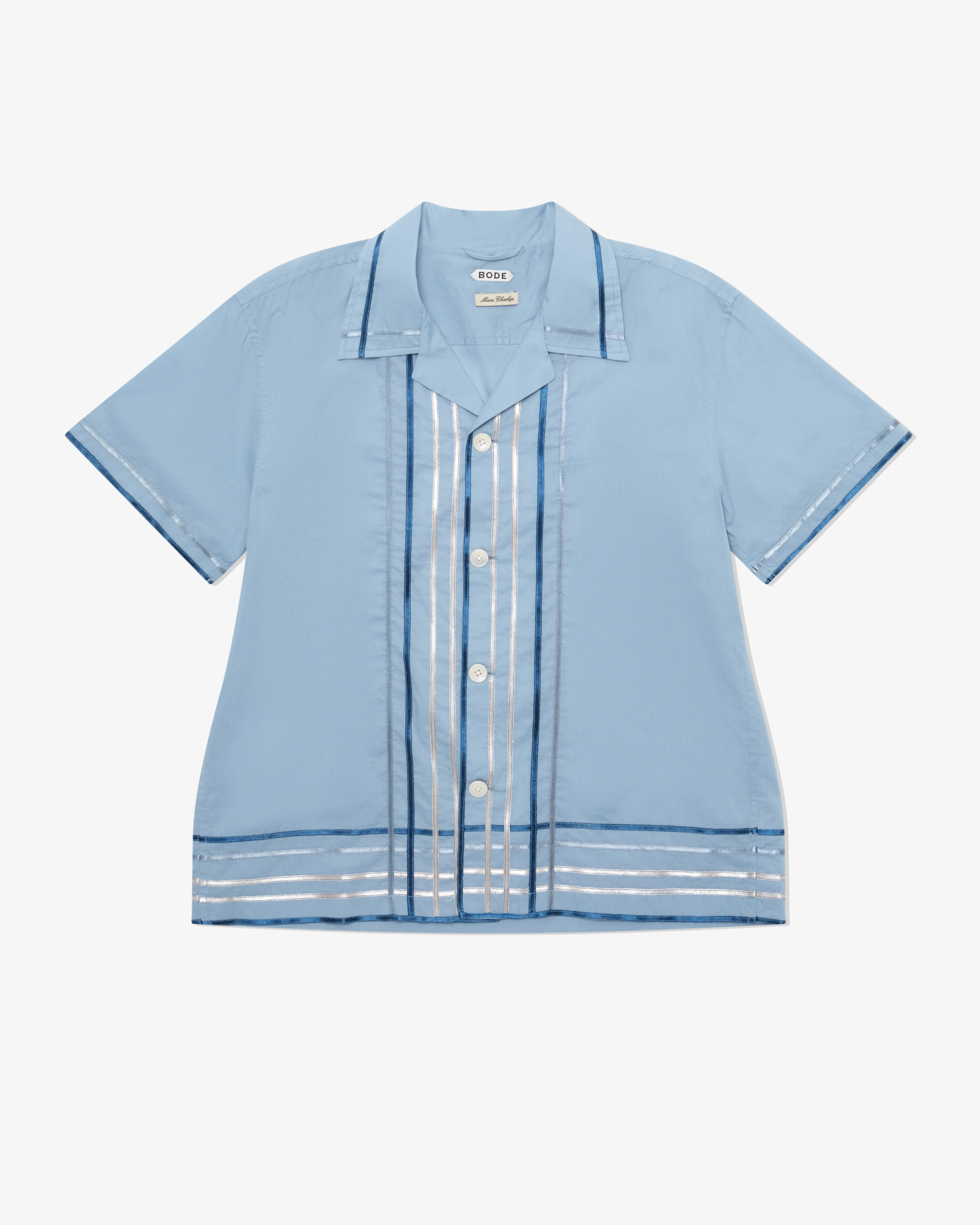 Bode - Men's Ribbon Plaid Short Sleeve Shirt - (Blue/Multi)