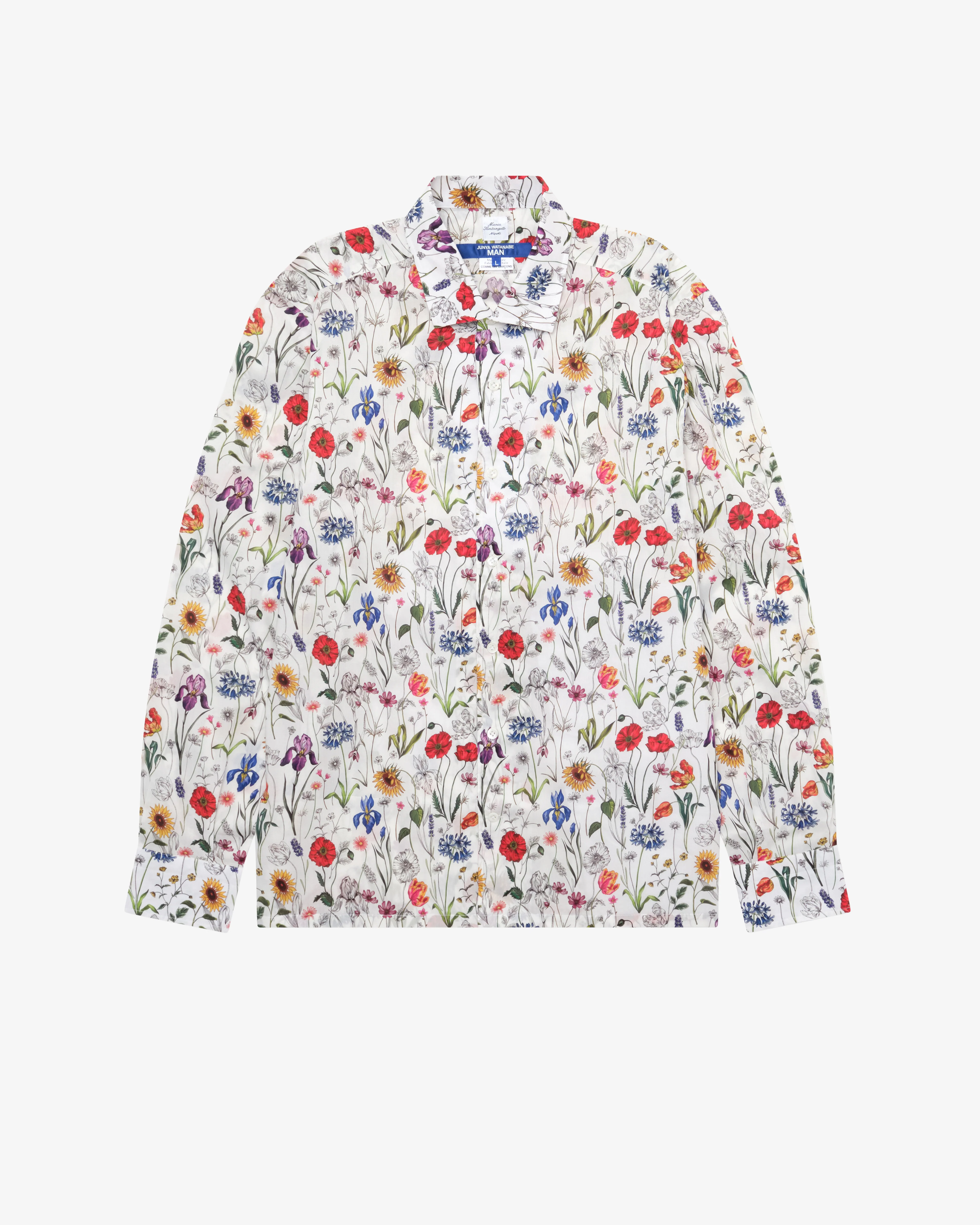 Junya Watanabe Man - Men's Floral Shirt - (White/Red/Purple)