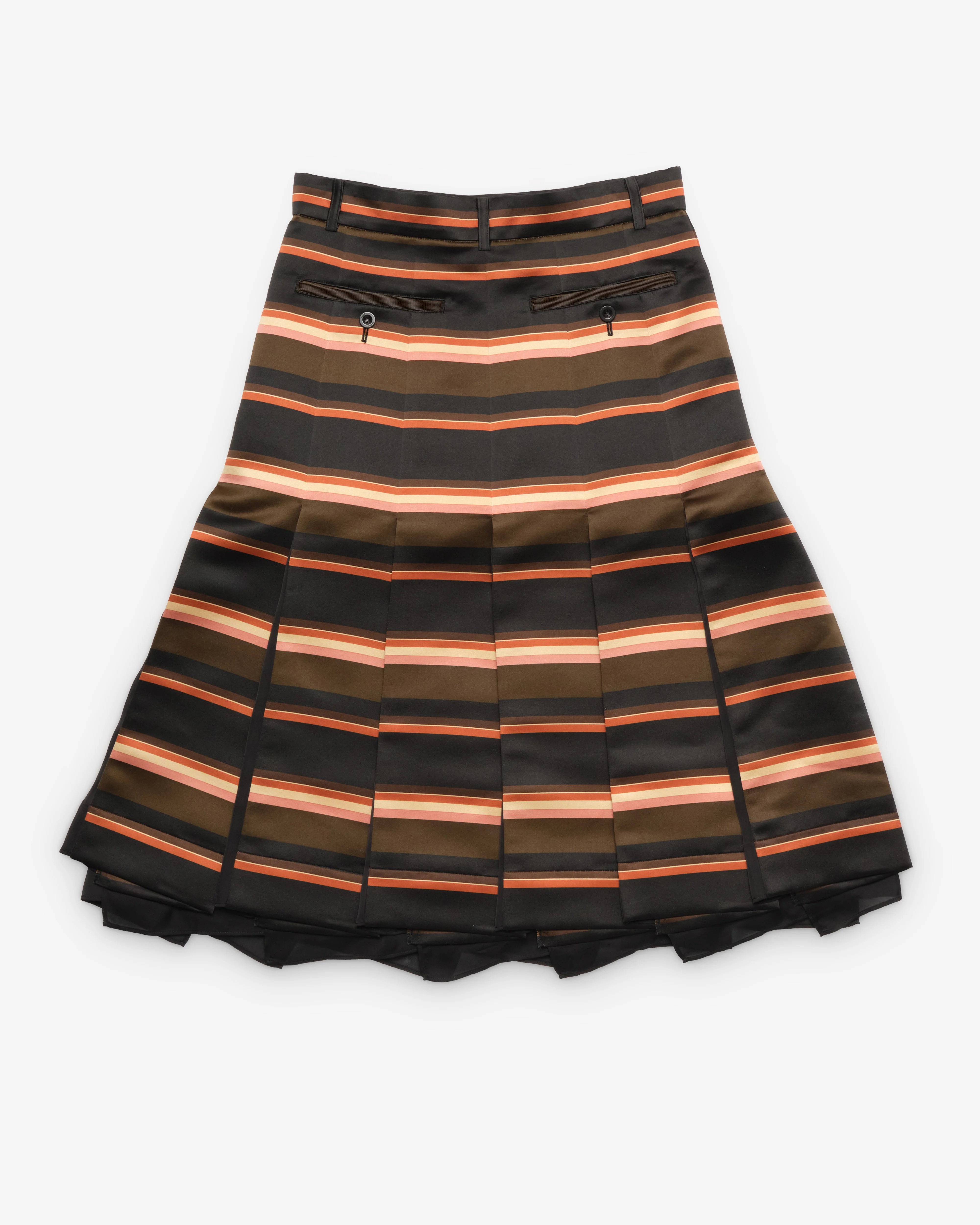 Sacai - Women's Horizontal Stripe Skirt - (Khaki/Pink)