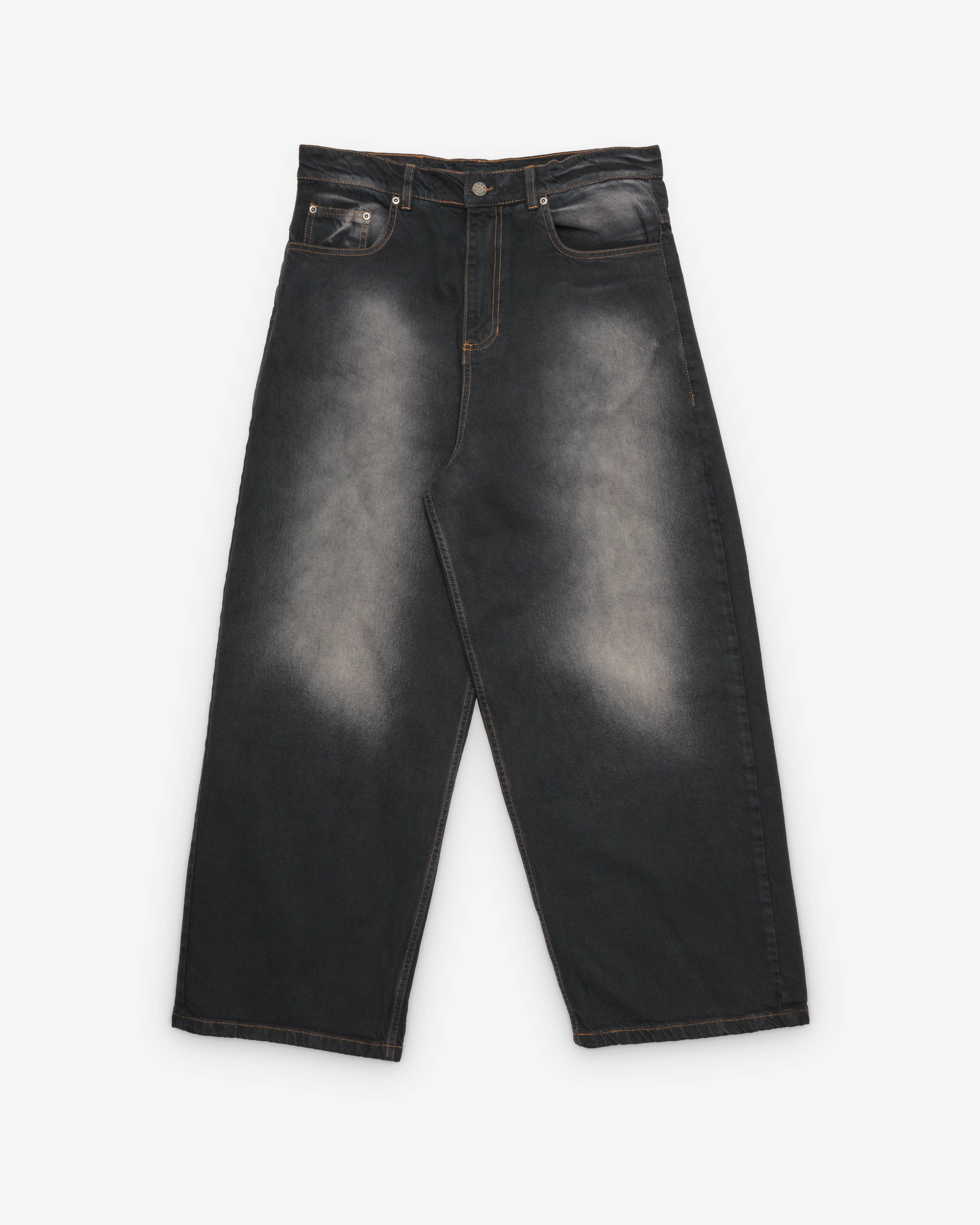 Rassvet - Men's Sun Dyed Baggy Denim Pants - (Black)