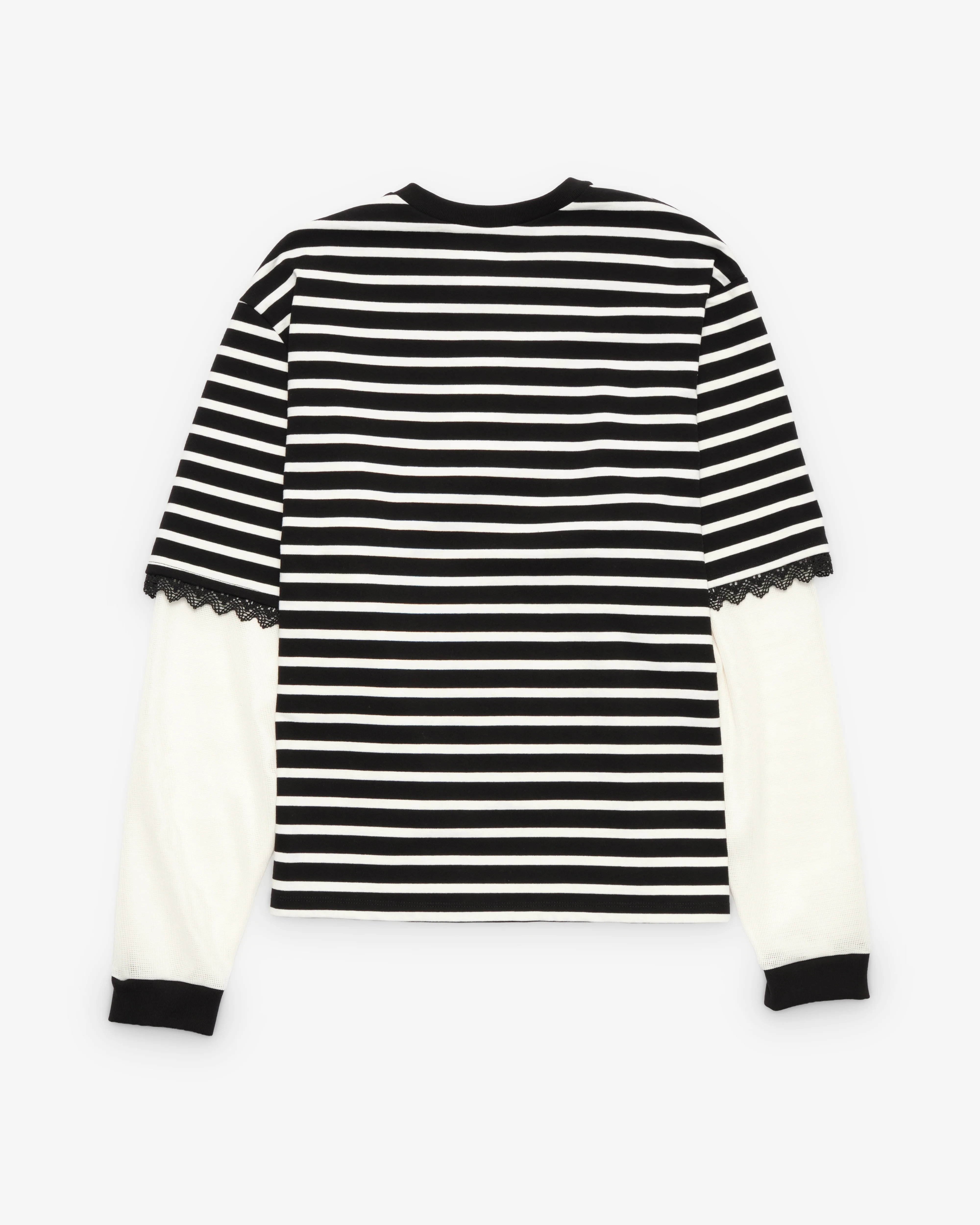Westfall - Men's Striped Lace Double Shirt - (Black)