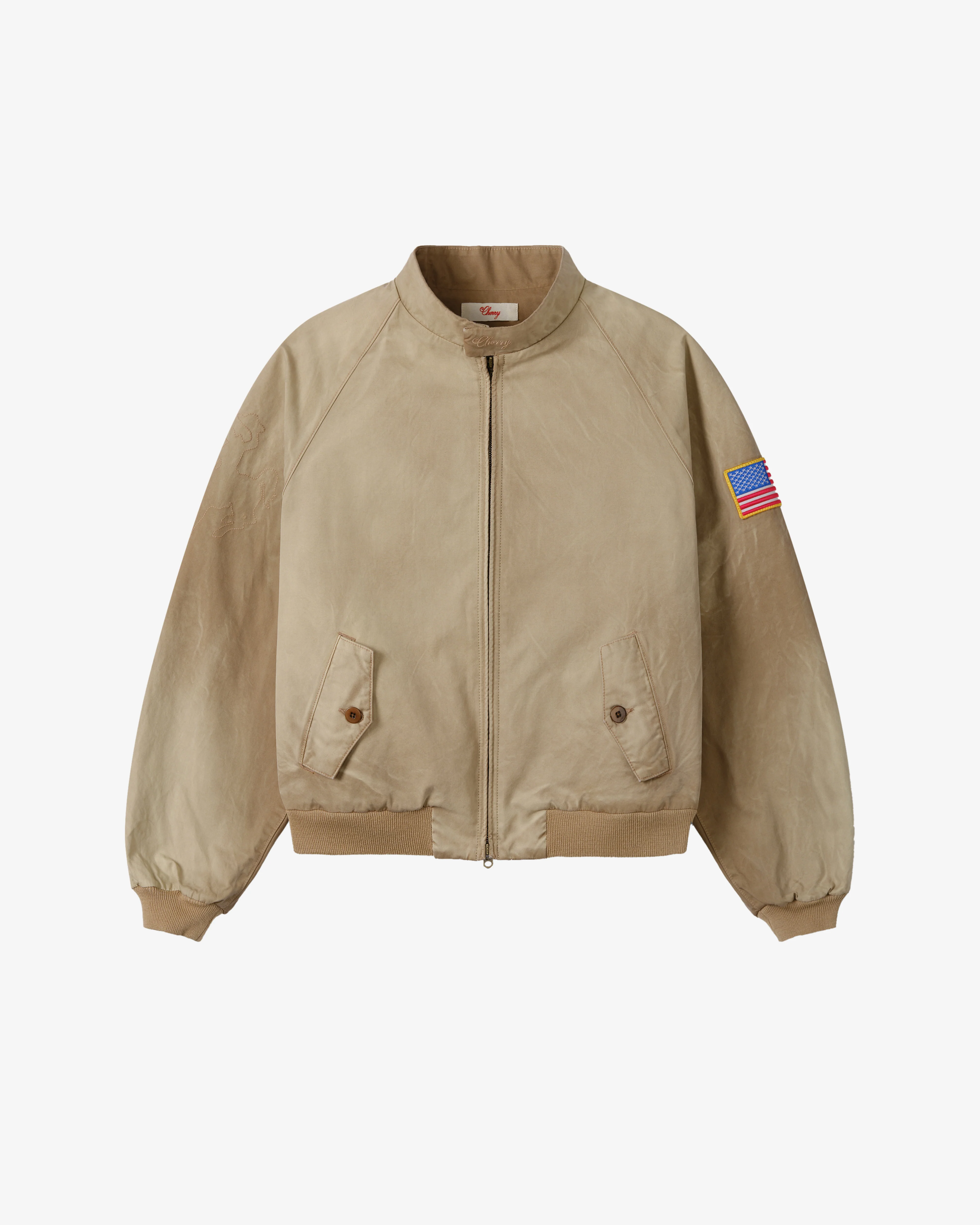 Cherry Los Angeles - Men's Sun Faded Championship Jacket - (Tan) view 1, Click to Zoom in