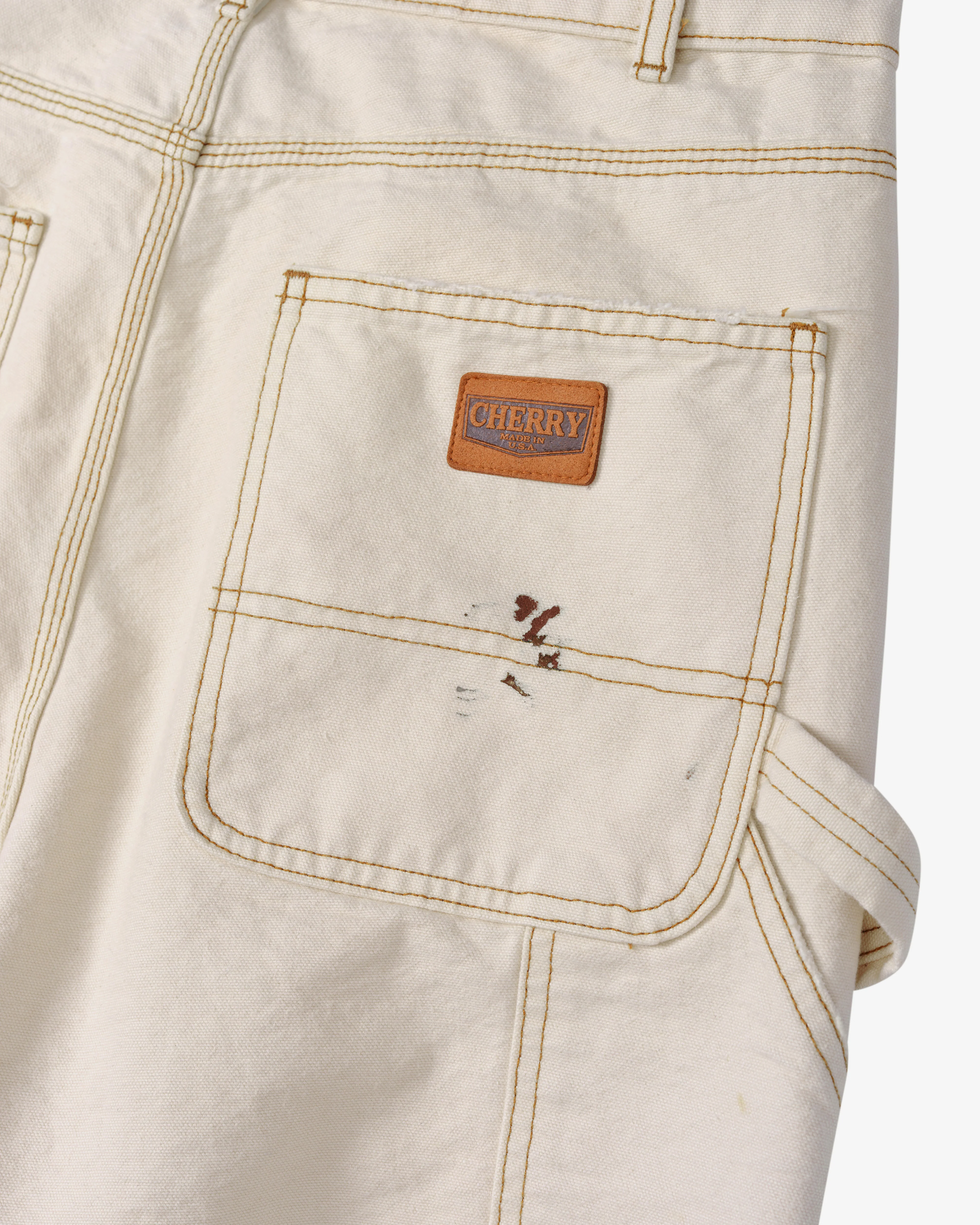 Cherry Los Angeles - Men's Denim Carpenter Pant - (Vintage White) view 4, Click to Zoom in