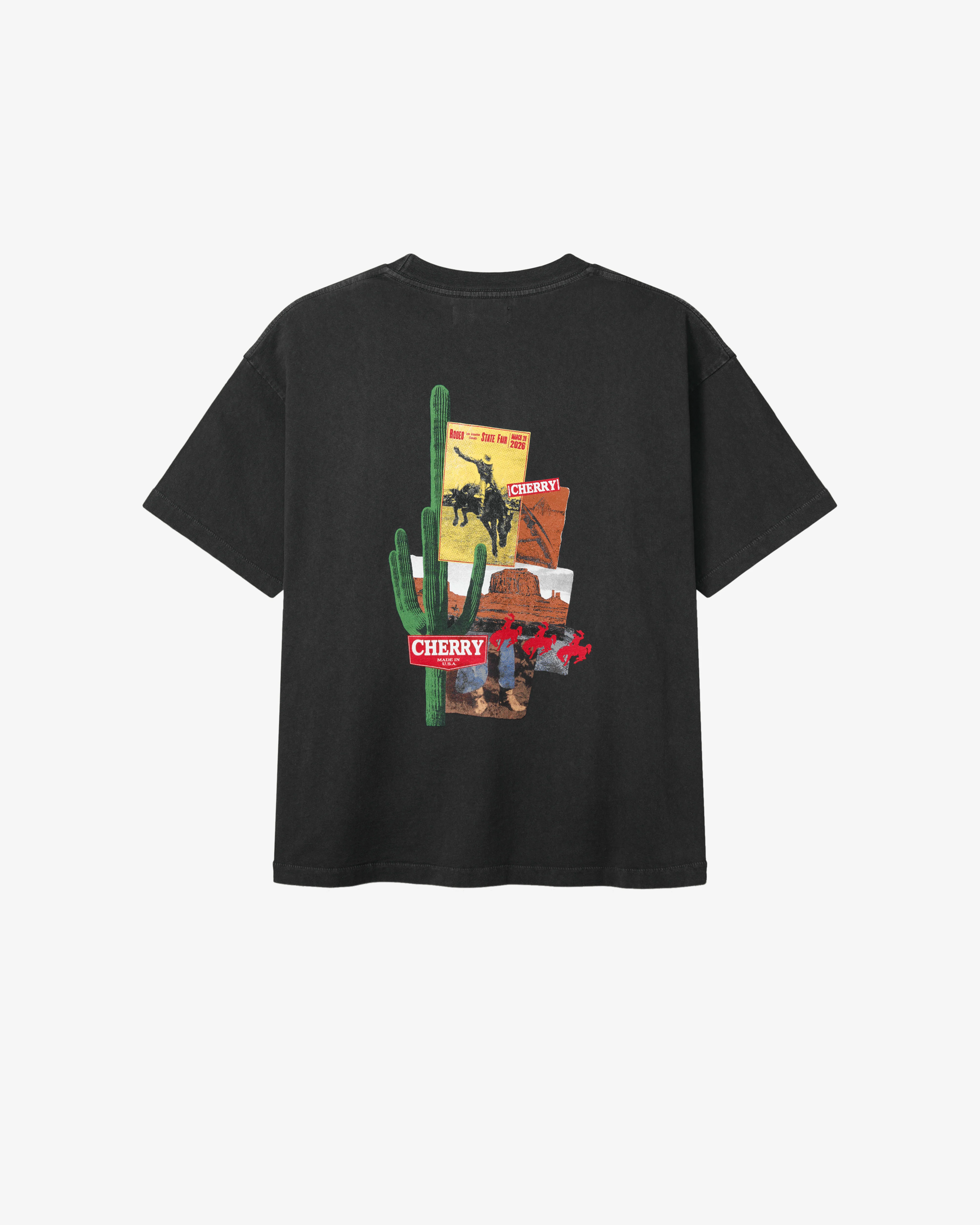 Cherry Los Angeles - Men's Desert Boxy T-Shirt - (Vintage Black) view 2, Click to Zoom in