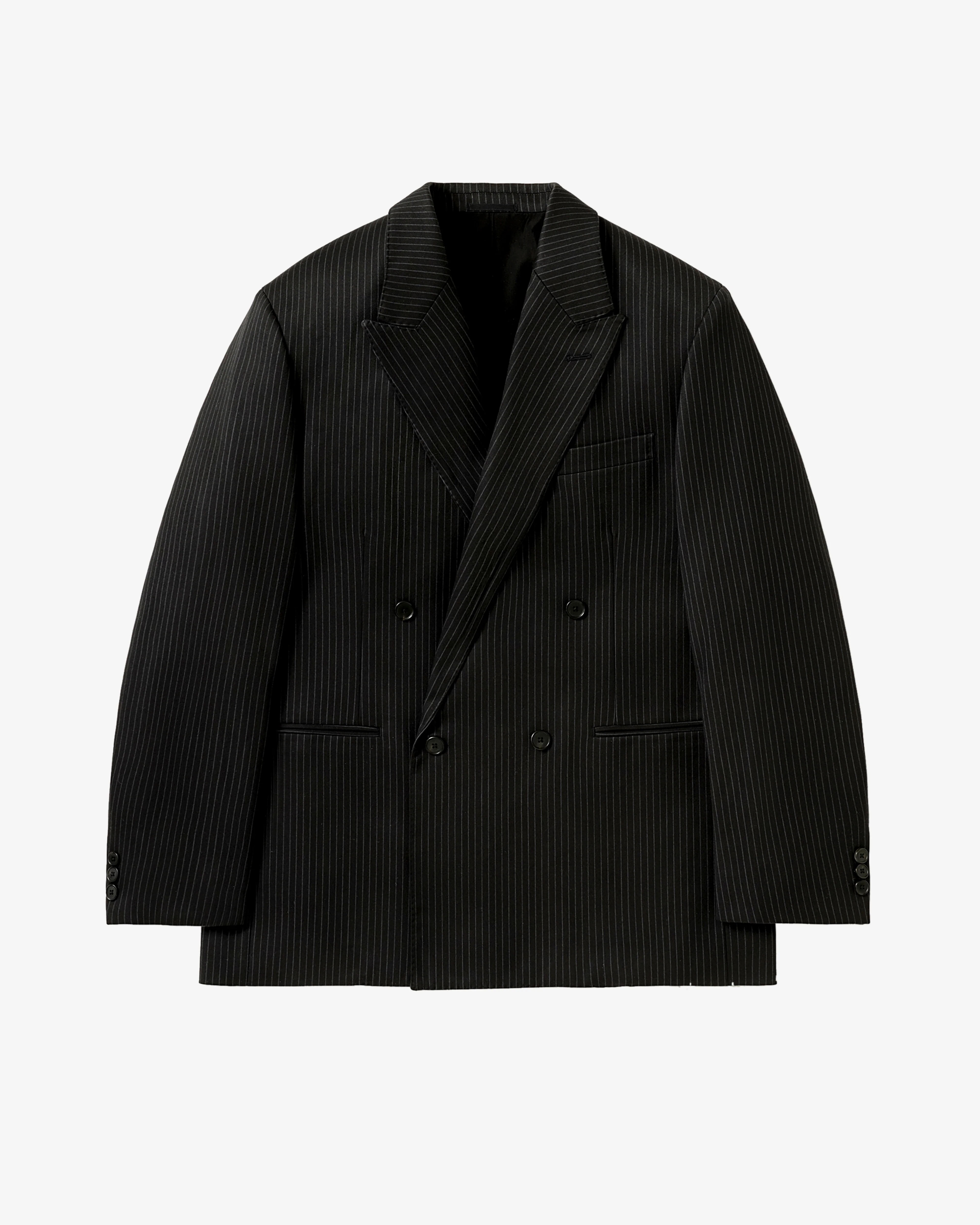 A.Presse - Men's Wool Double Breasted Jacket - (Navy)