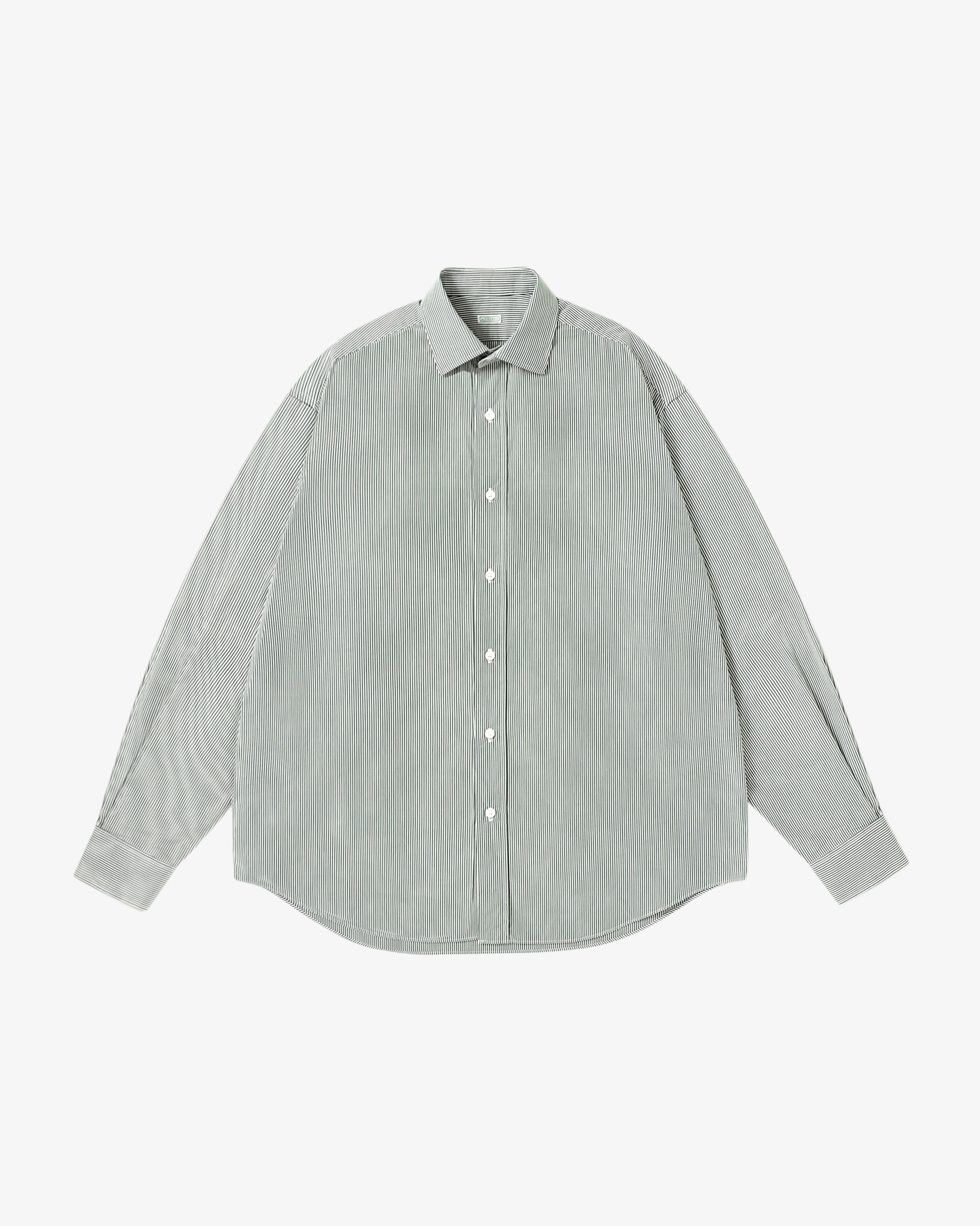 A.Presse - Men's Spread Collar Shirt - (Green)
