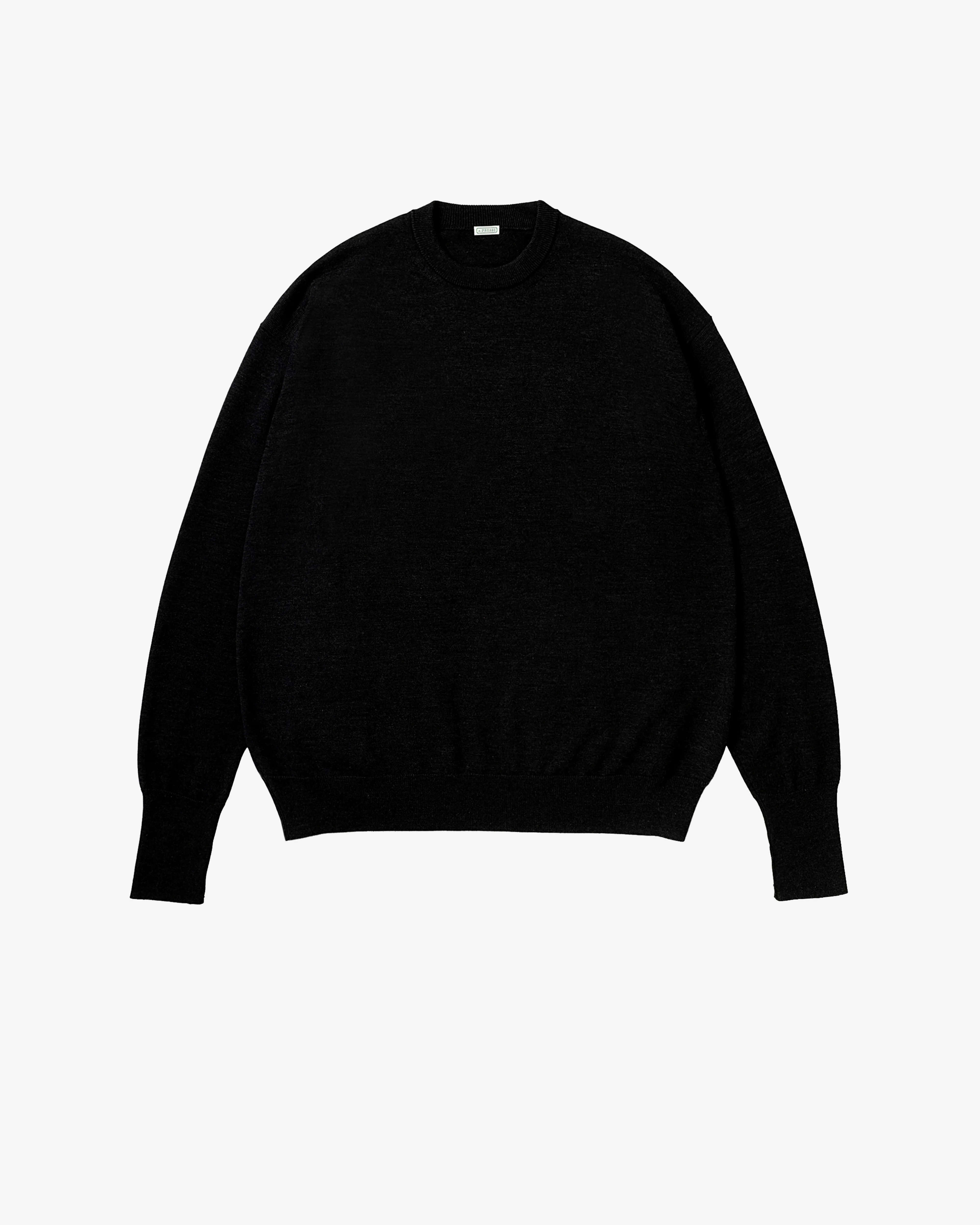 A.Presse - Men's Knit Crewneck Sweater - (Charcoal)