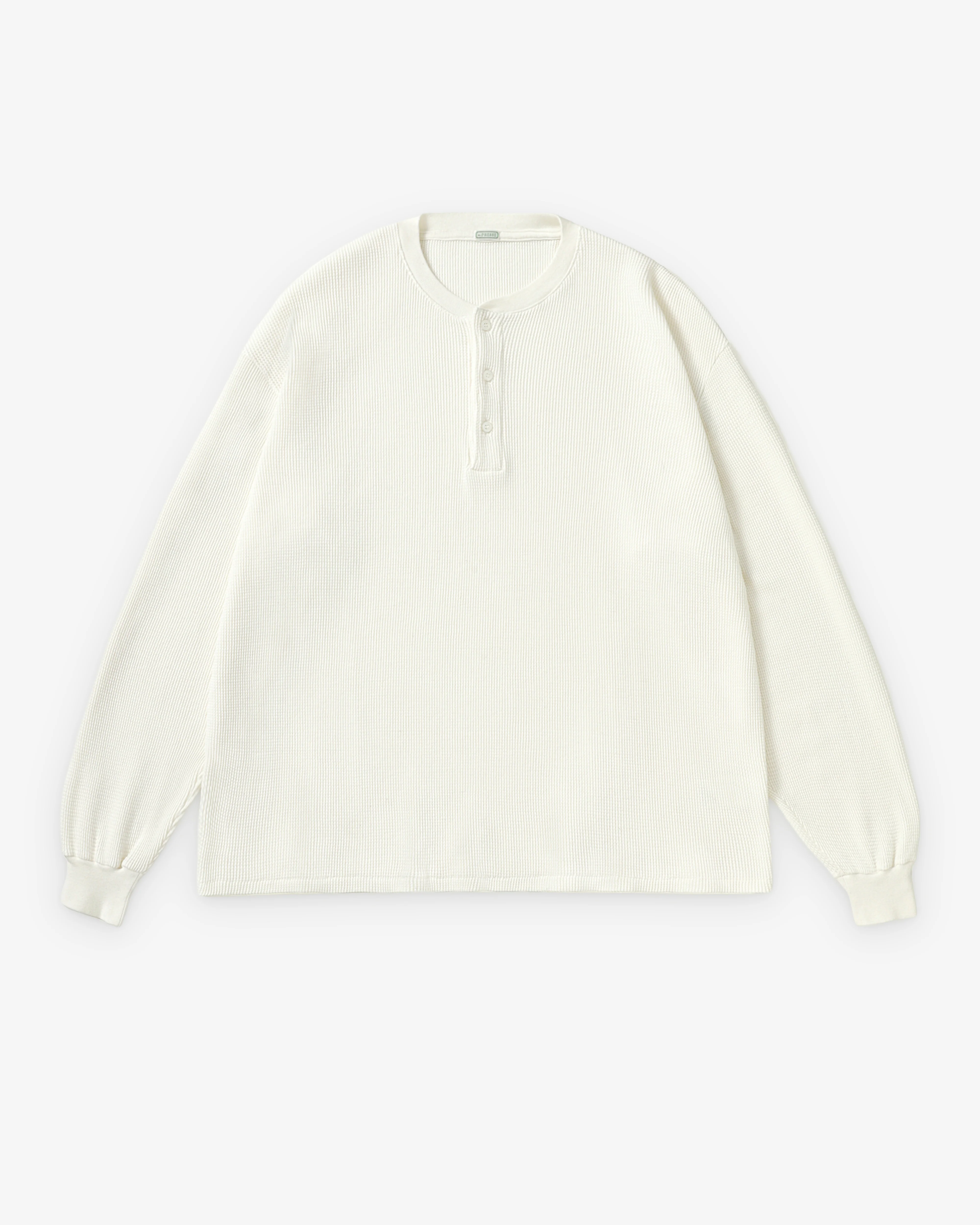 A.Presse - Men's Cashmere Blend Waffle Henley - (White)