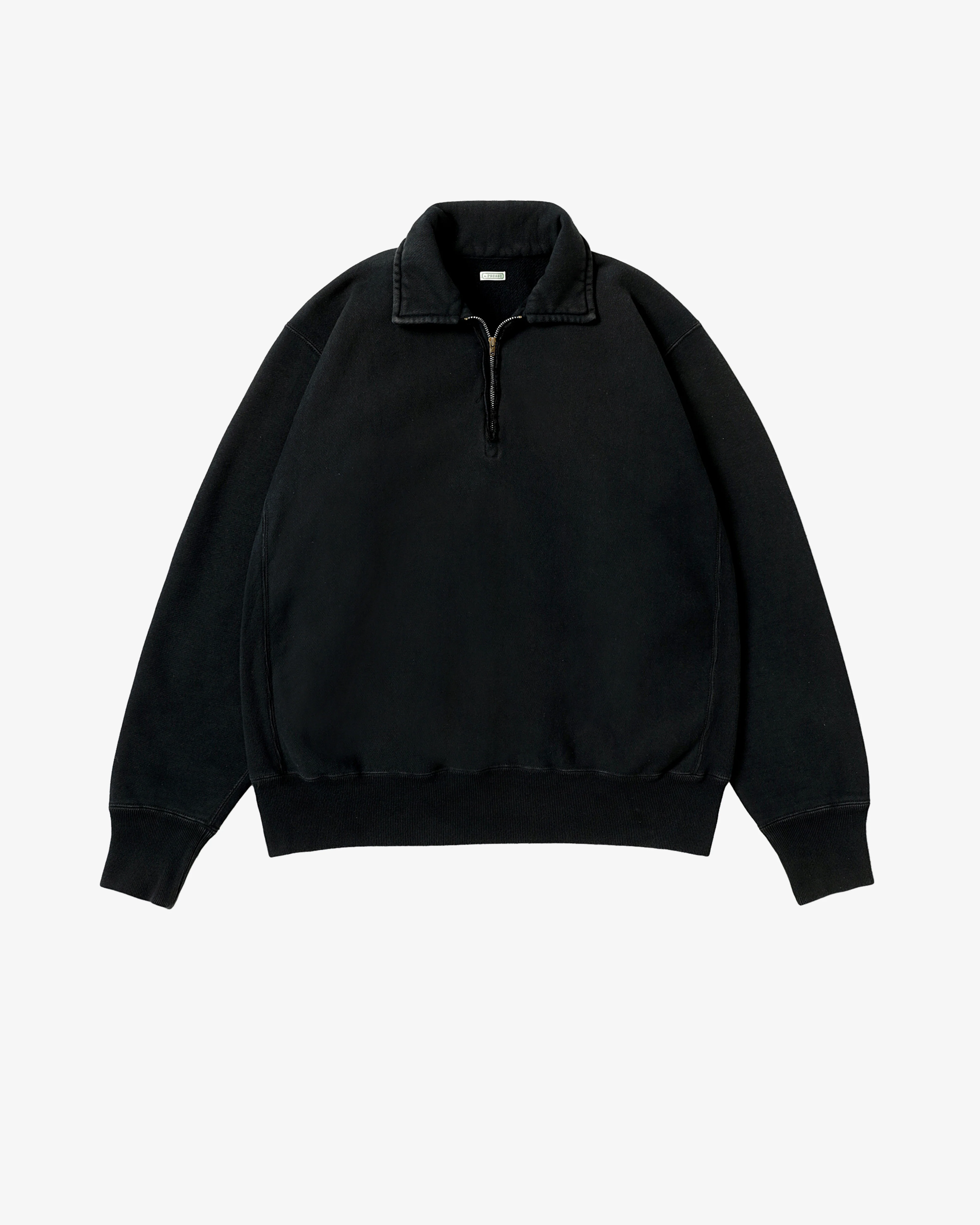 A.Presse - Men's Vintage Half Zip Sweatshirt - (Black)
