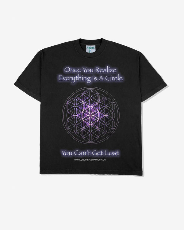 Online Ceramics - Men
s Everything Is A Circle T-Shirt - (Black)