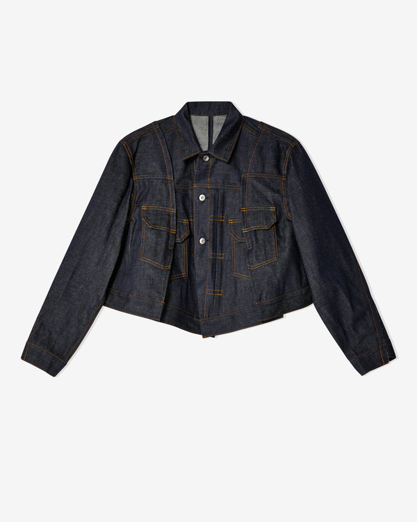 Sacai - Women
s Cropped Denim Jacket - (Indigo)