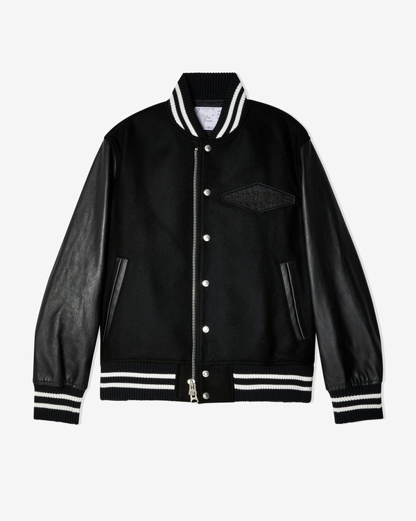 Sacai - Men
s Gonz Wool Melton Varsity Jacket - (Black)