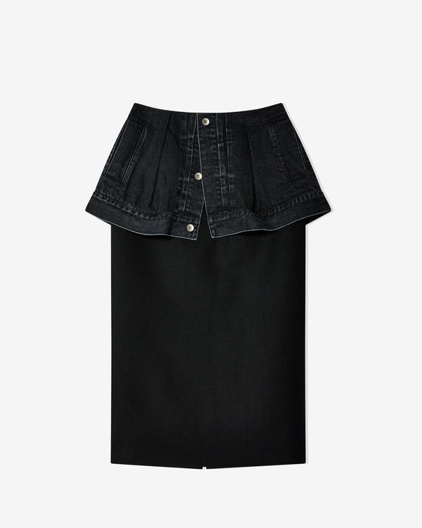 Sacai - Women
s Denim X Wool Melton Skirt - (Black)