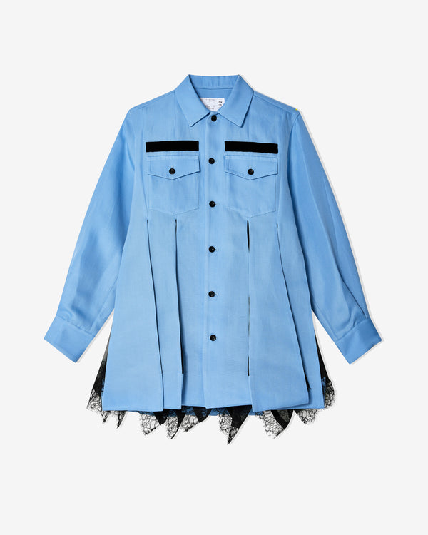 Sacai - Women
s Double-Faced Silk Cotton Shirt - (Blue)