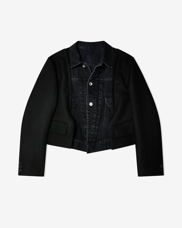 Sacai - Women
s Denim X Wool Melton Jacket - (Black)