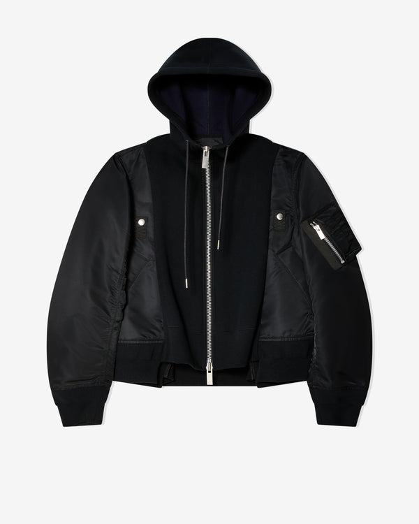 Sacai - Women
s Spong Sweat x Nylon Twill Hoodie - (Black)