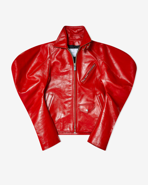 Sacai - Women
s Leather Jacket - (Red)