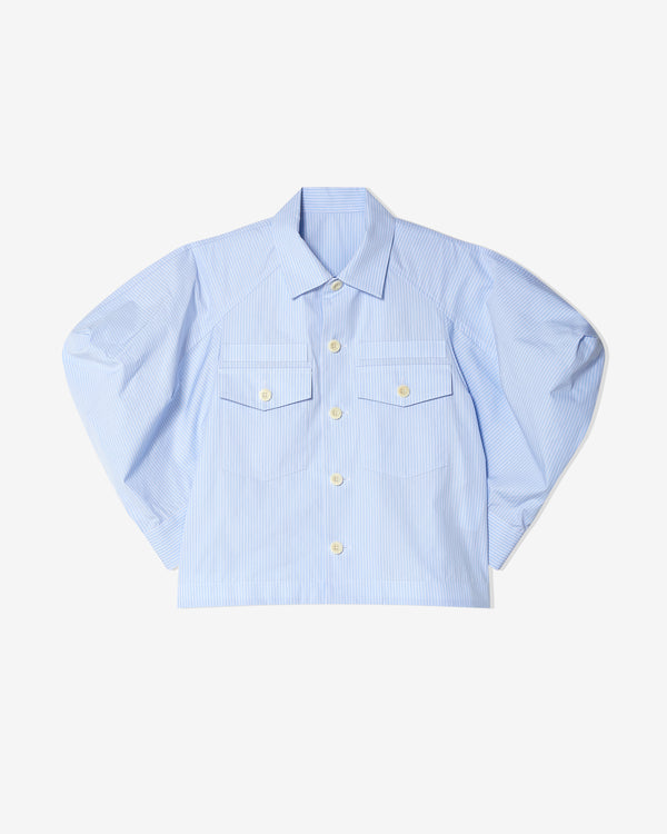 Sacai - Women
s Cotton Poplin Shirt - (Light Blue Stripe)