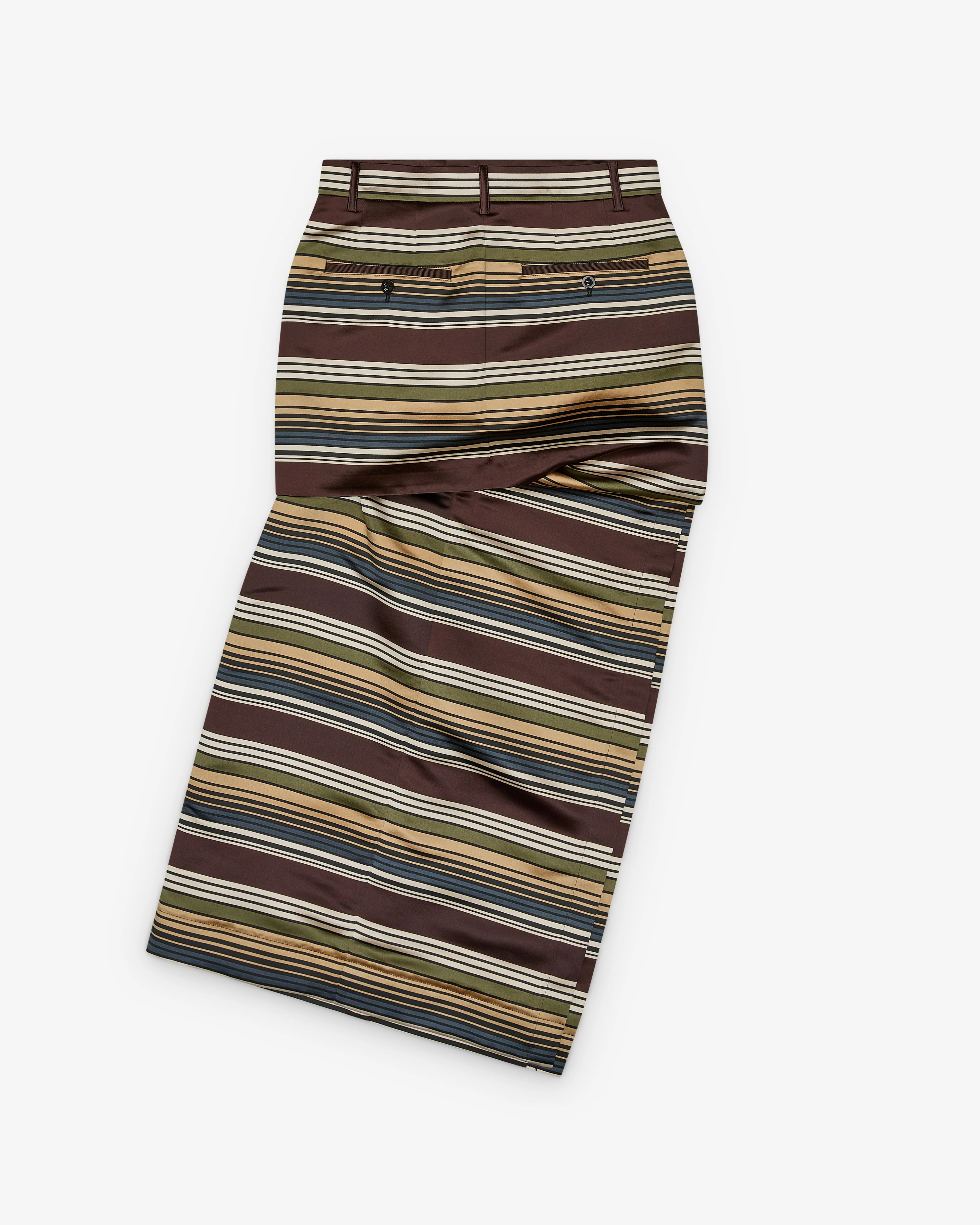 Sacai - Women's Horizontal Stripe Skirt - (Brown/Beige)