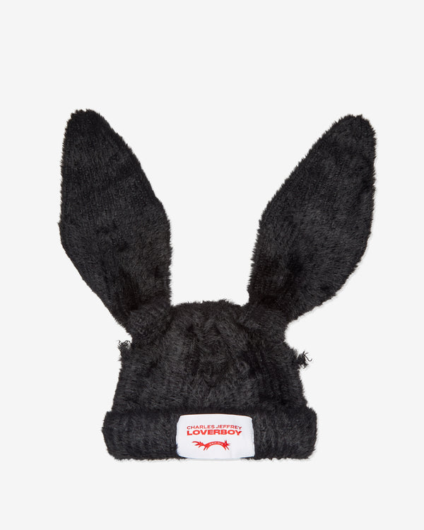 Charles Jeffrey - Men
s Fluffy Chunky Rabbit Beanie - (Black)