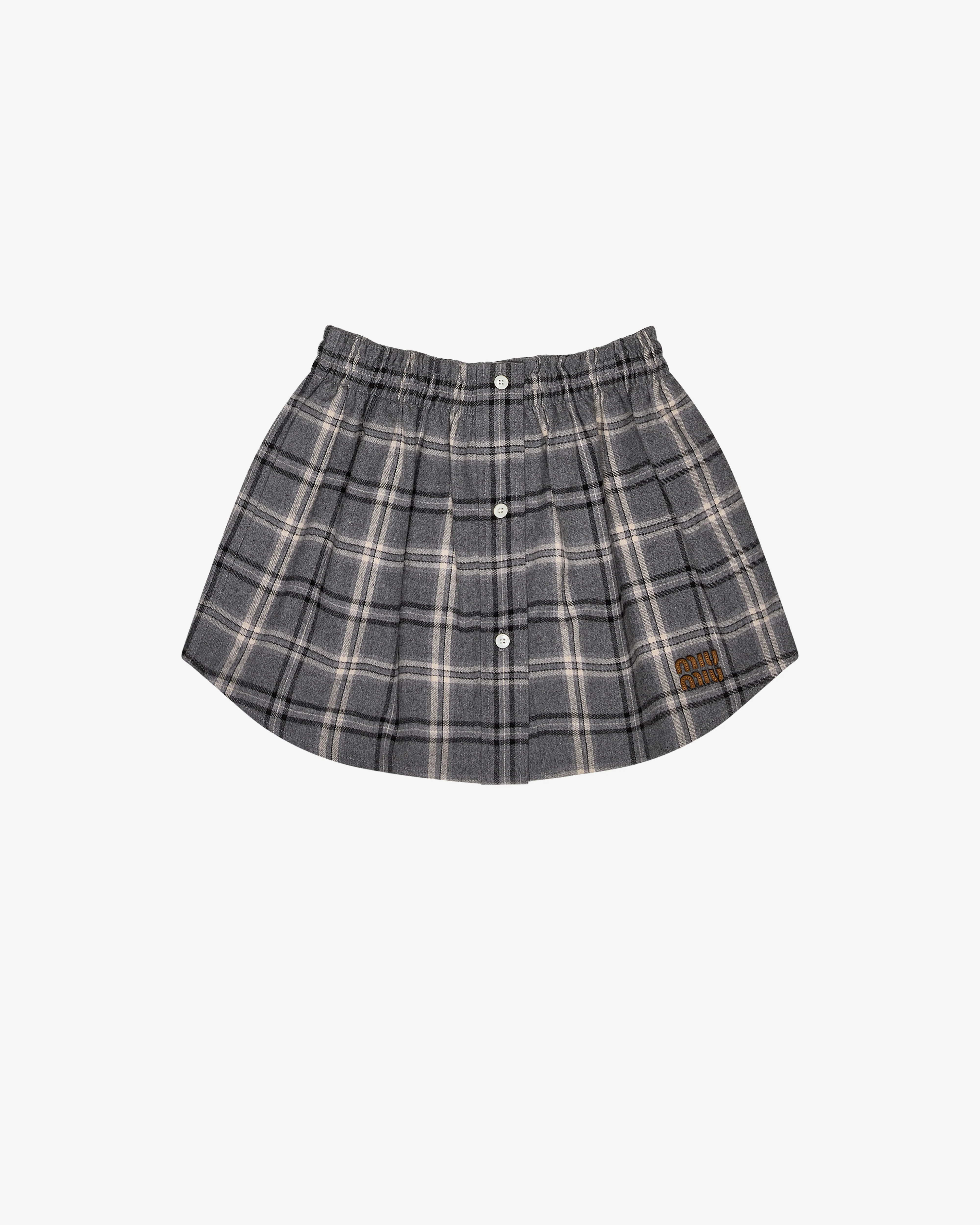 Miu Miu - Women's Tartan Skirt - (Ardesia)