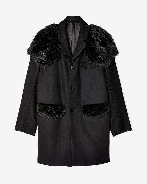 Simone Rocha - Men
s Boxy Faux Fur Shoulder Coat - (Black)