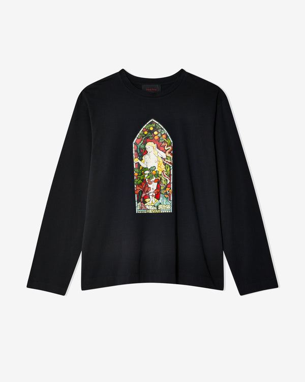 Simone Rocha - Men
s Stained Glass Woman Long Sleeve T-Shirt - (Black)