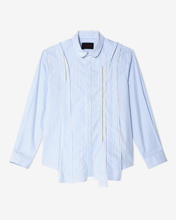 Simone Rocha - Men
s Beaded Inverted Seam Classic Fit Shirt - (Blue/White)