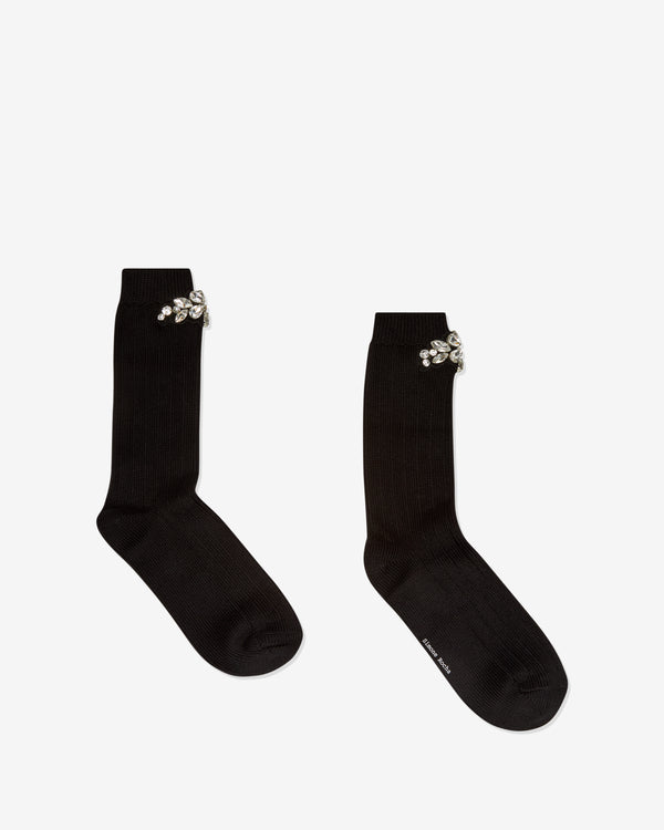 Simone Rocha - Men
s Flower Crystal Ankle Socks - (Black/Crystal)